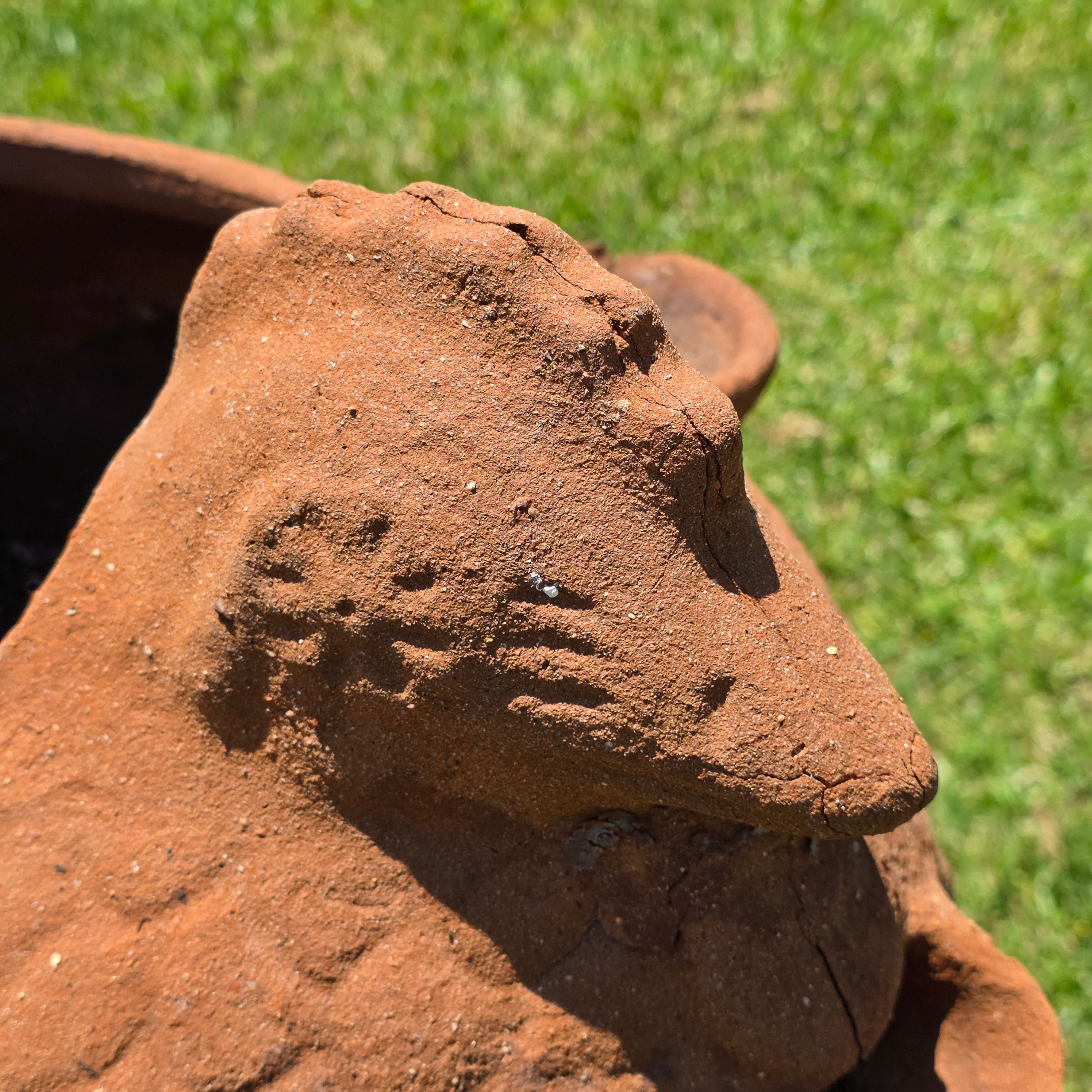 Vintage Terracotta Chicken Planter Large Rooster Clay Strawberry Pot Hen 21"