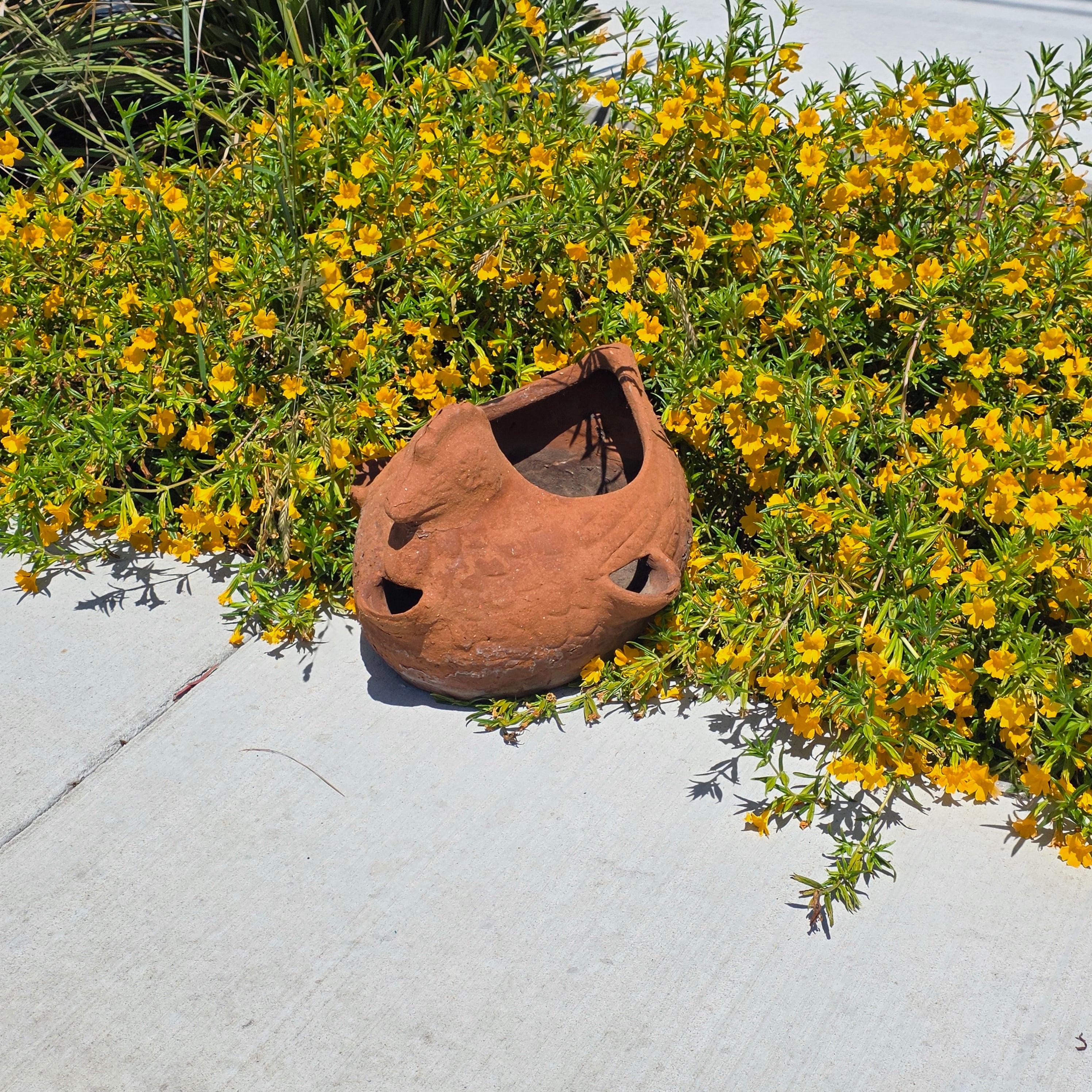 Vintage Terracotta Chicken Planter Large Rooster Clay Strawberry Pot Hen 21"