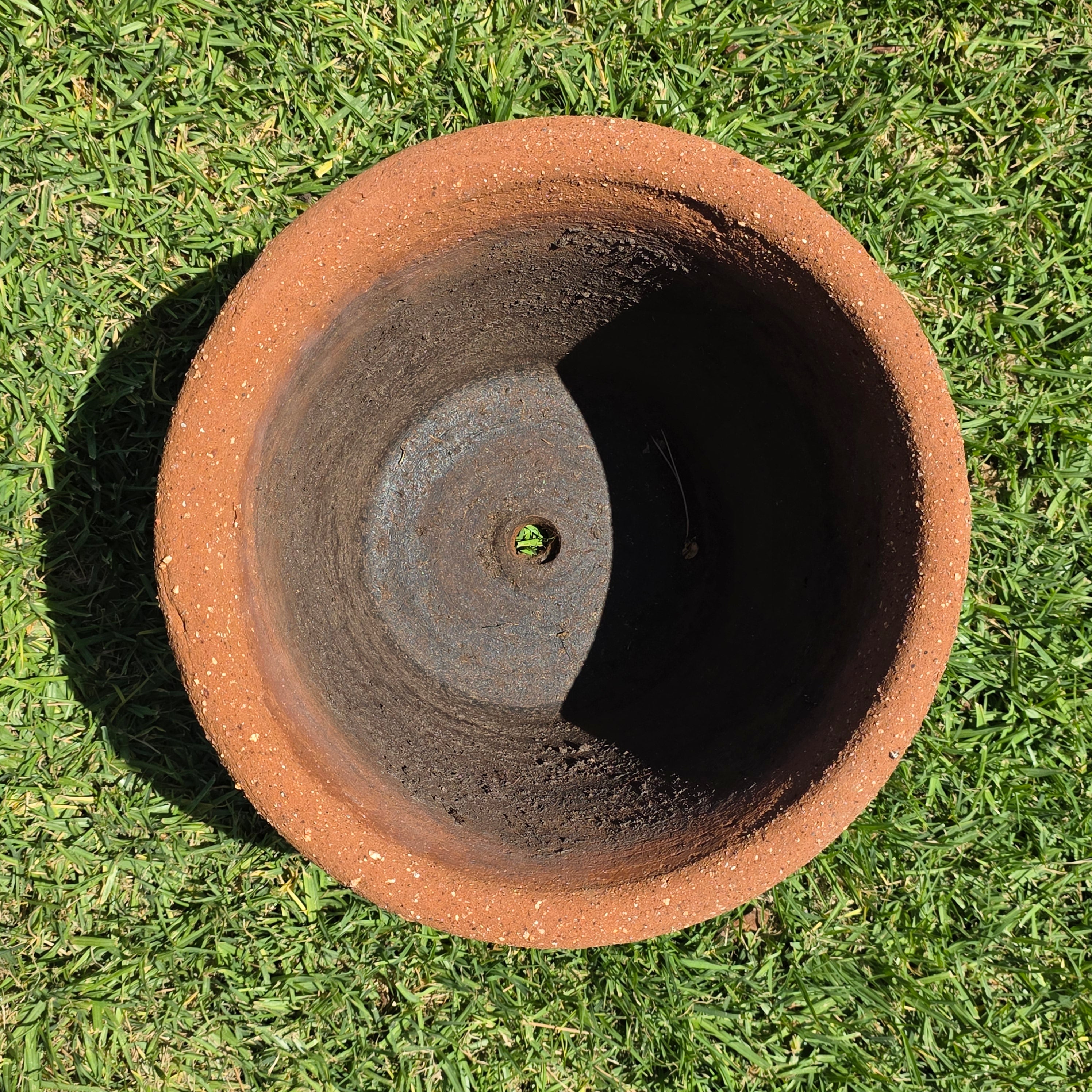 Vintage Terracotta Planter Large Round Clay Flower Pot Rustic Heavy Garden 13"