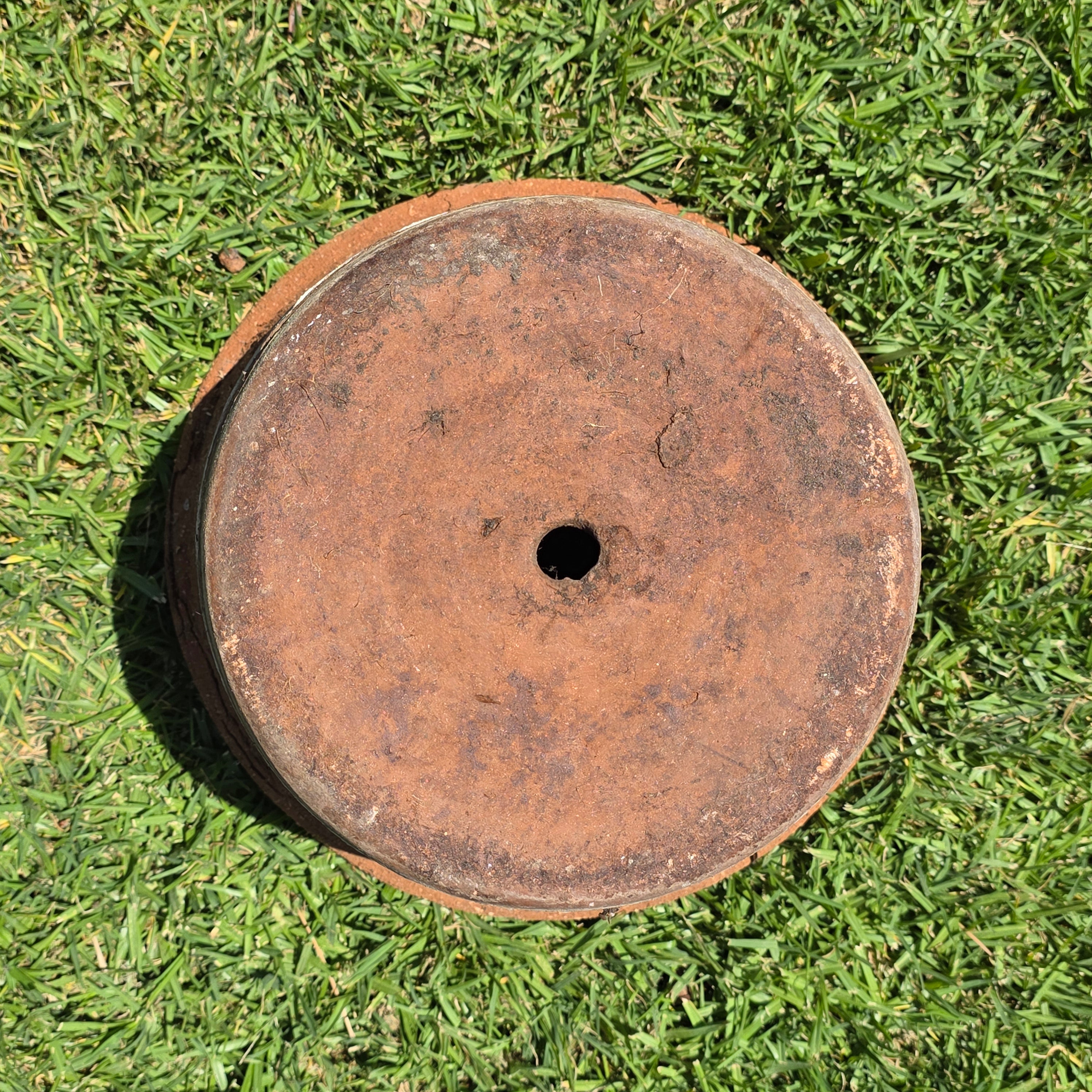 Vintage Terracotta Planter Large Round Clay Flower Pot Rustic Heavy Garden 13"