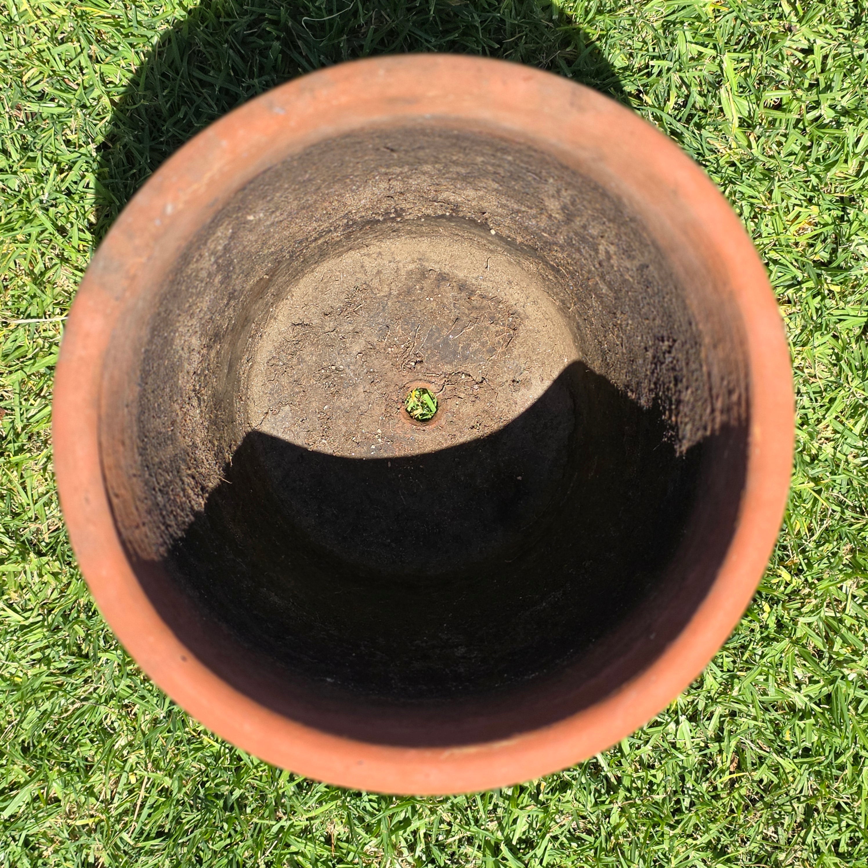 Vintage Terracotta Planter Large Round Clay Flower Pot Rustic Heavy Garden 15"