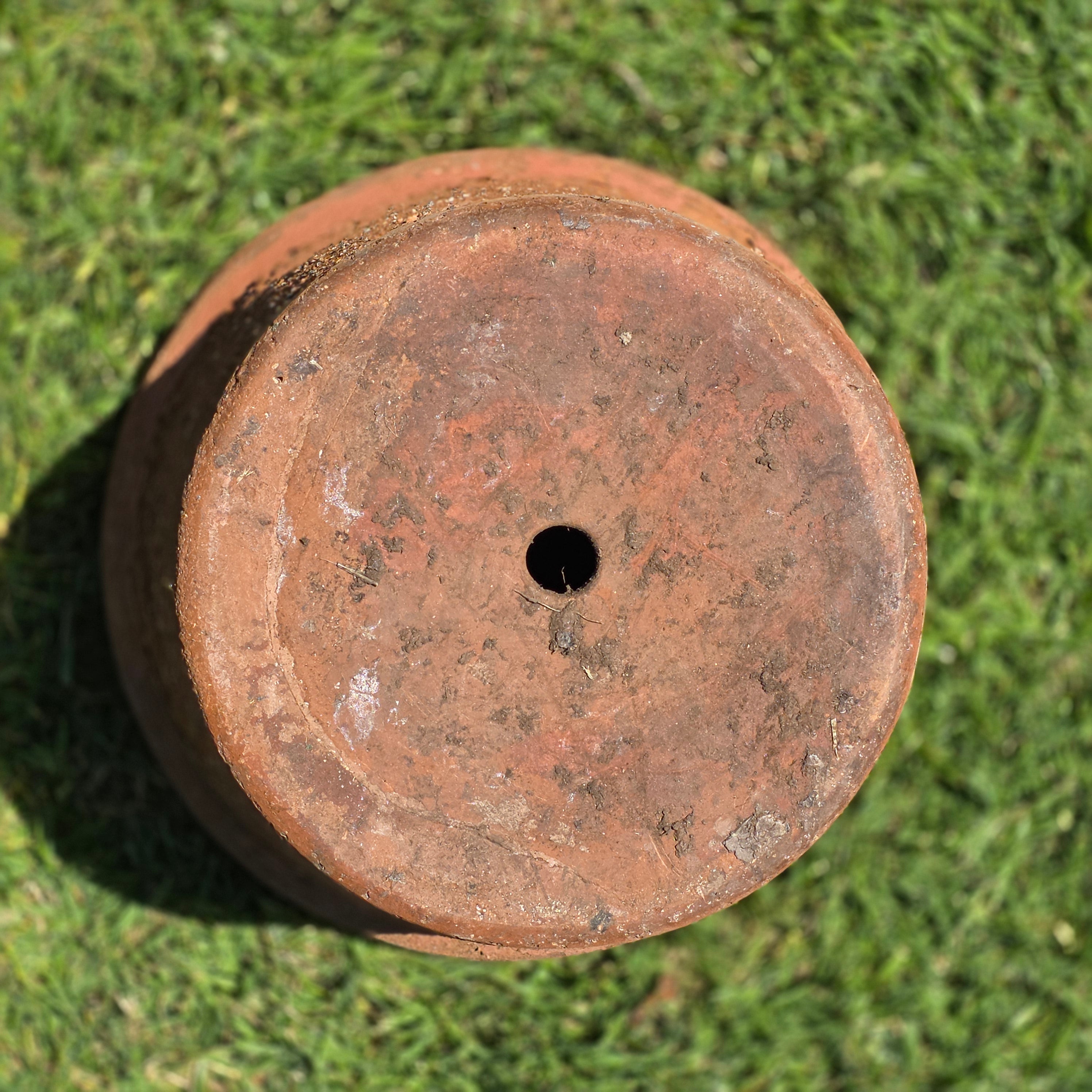 Vintage Terracotta Planter Large Round Clay Flower Pot Rustic Heavy Garden 15"