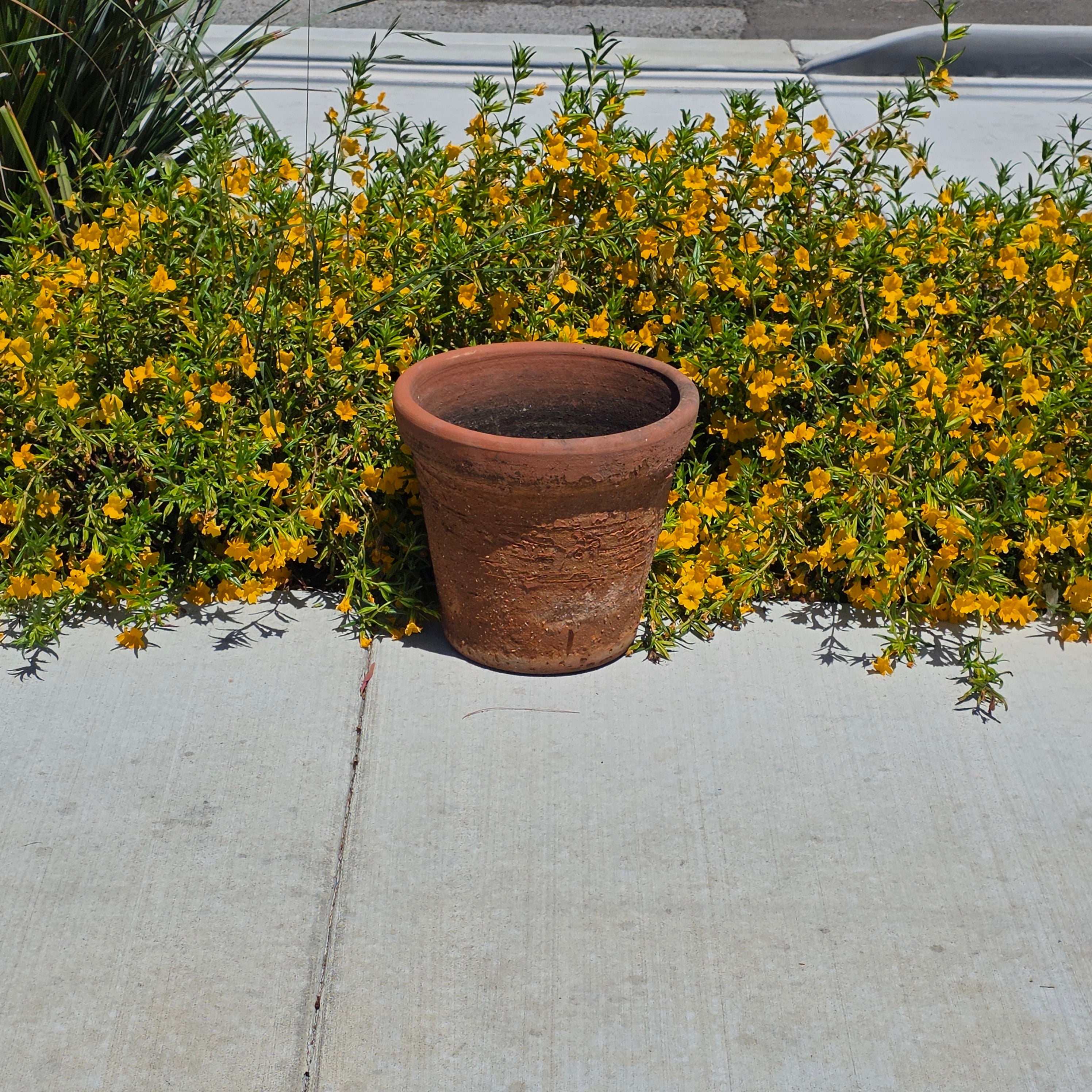 Vintage Terracotta Planter Large Round Clay Flower Pot Rustic Heavy Garden 15"