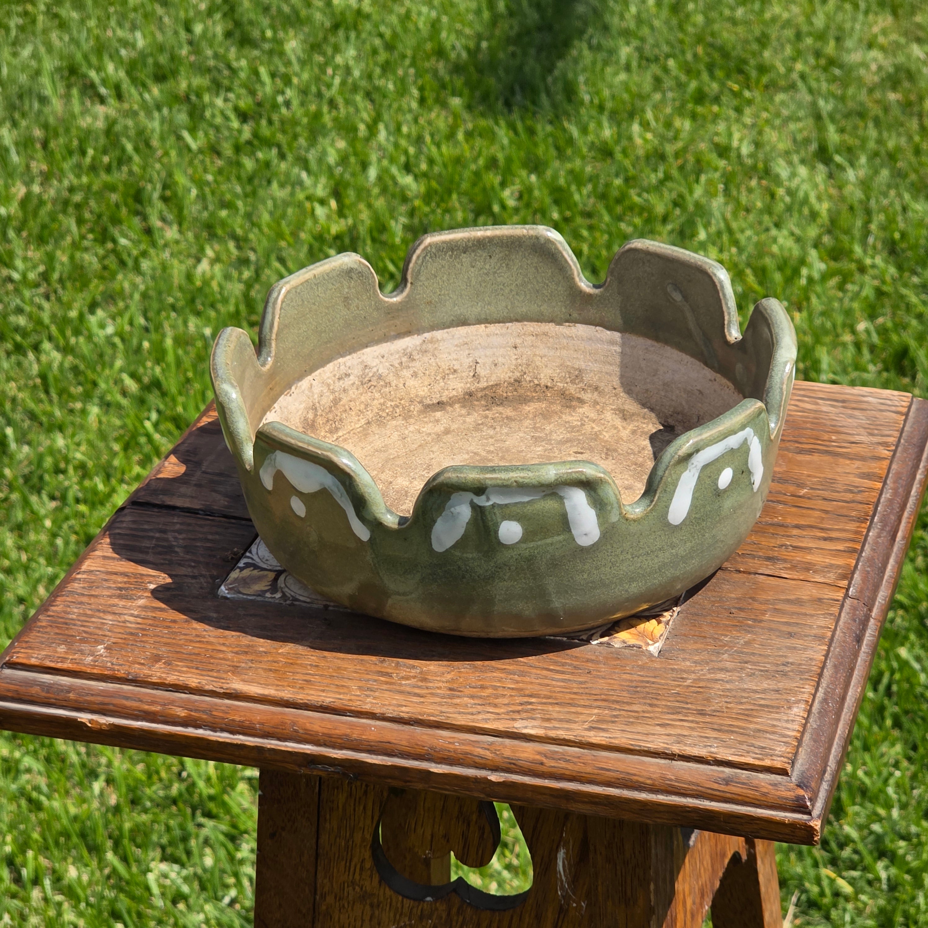 Vintage BONHAM 2318 Pottery Bowl Planter Mid Century Brown Studio Art Pottery