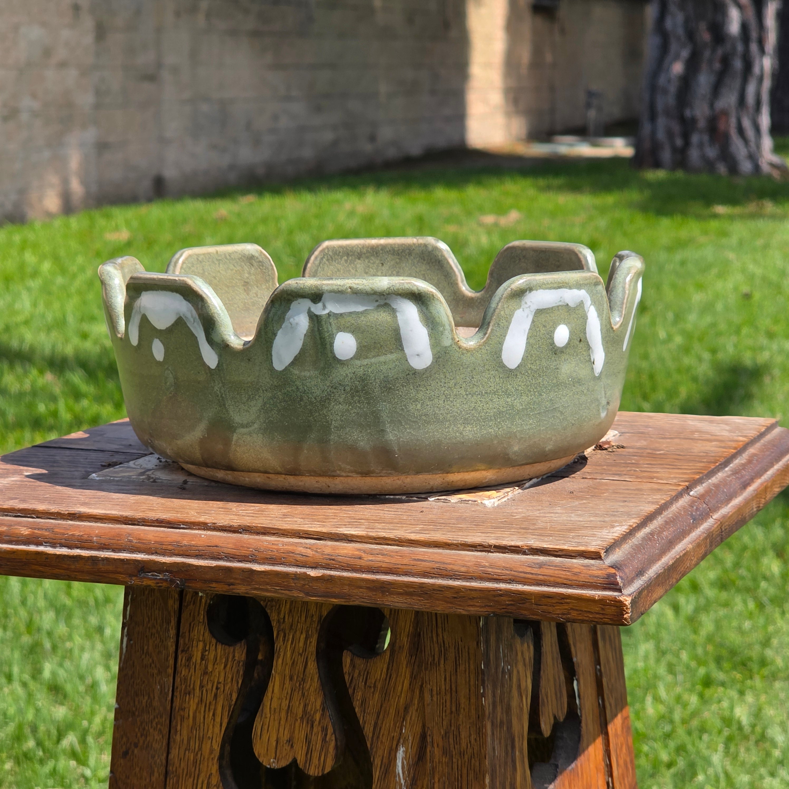 Vintage BONHAM 2318 Pottery Bowl Planter Mid Century Brown Studio Art Pottery