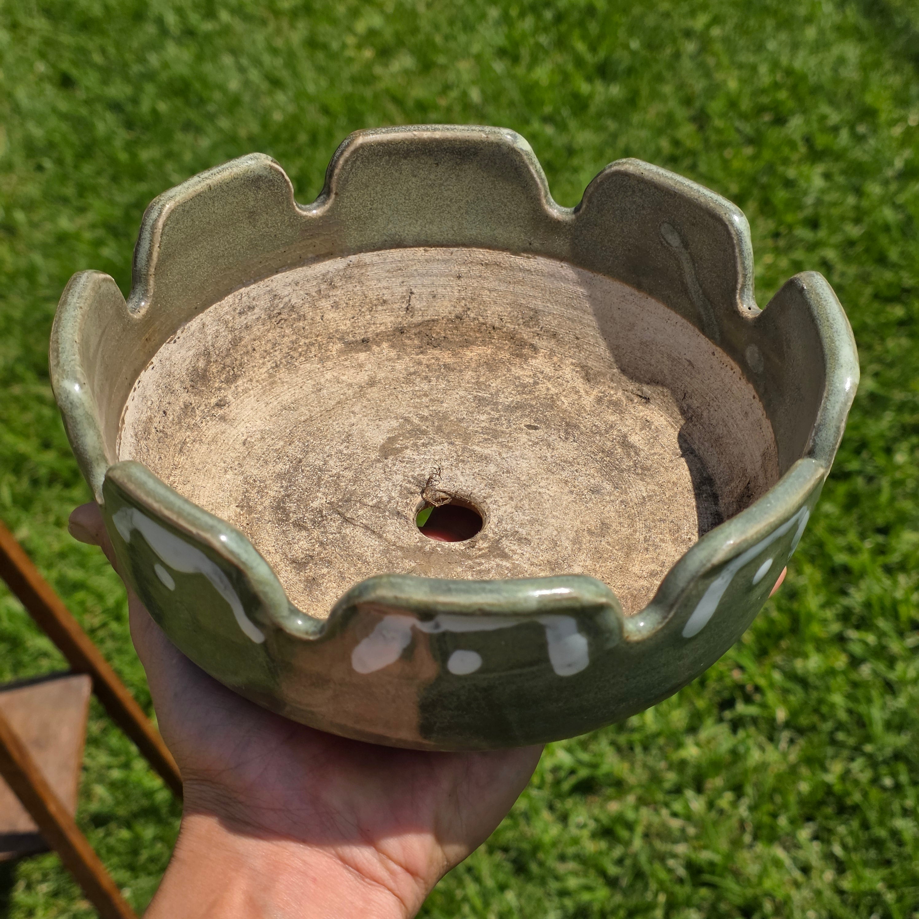 Vintage BONHAM 2318 Pottery Bowl Planter Mid Century Brown Studio Art Pottery