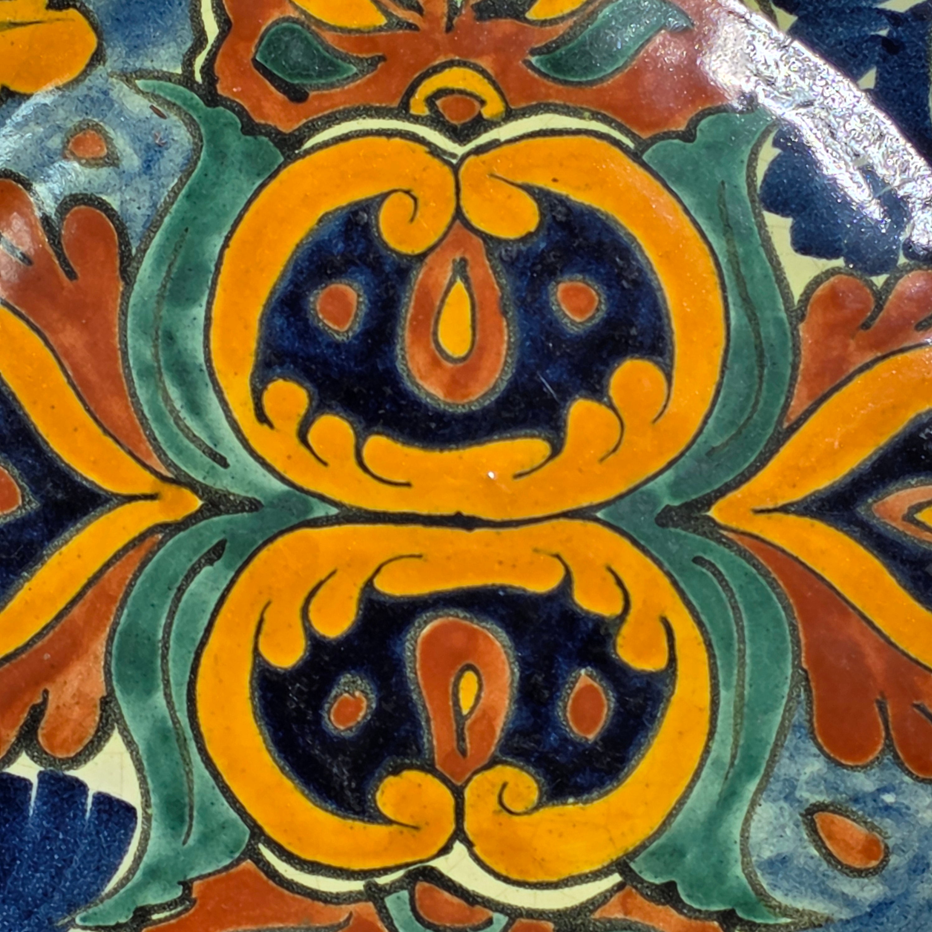 Vintage Talavera Plate Signed T Ruth Mexico Pottery Wall Hanging Art Platter 11"