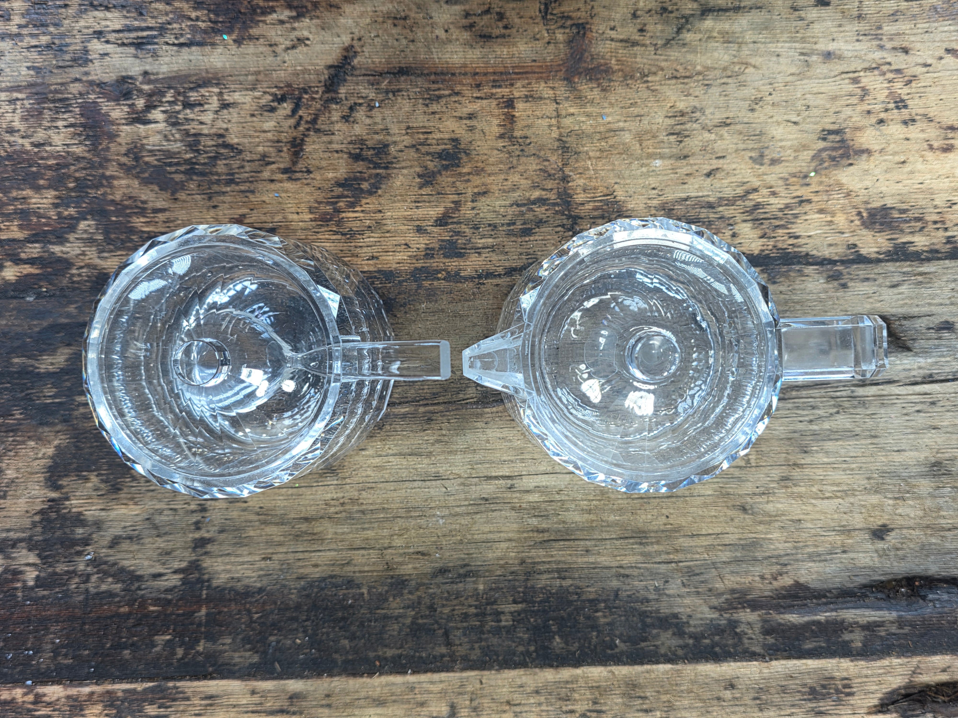 Vintage 1990 US Acrylic Creamer Sugar Bowl Set Lid Spoon Lucite Clear Plastic MC