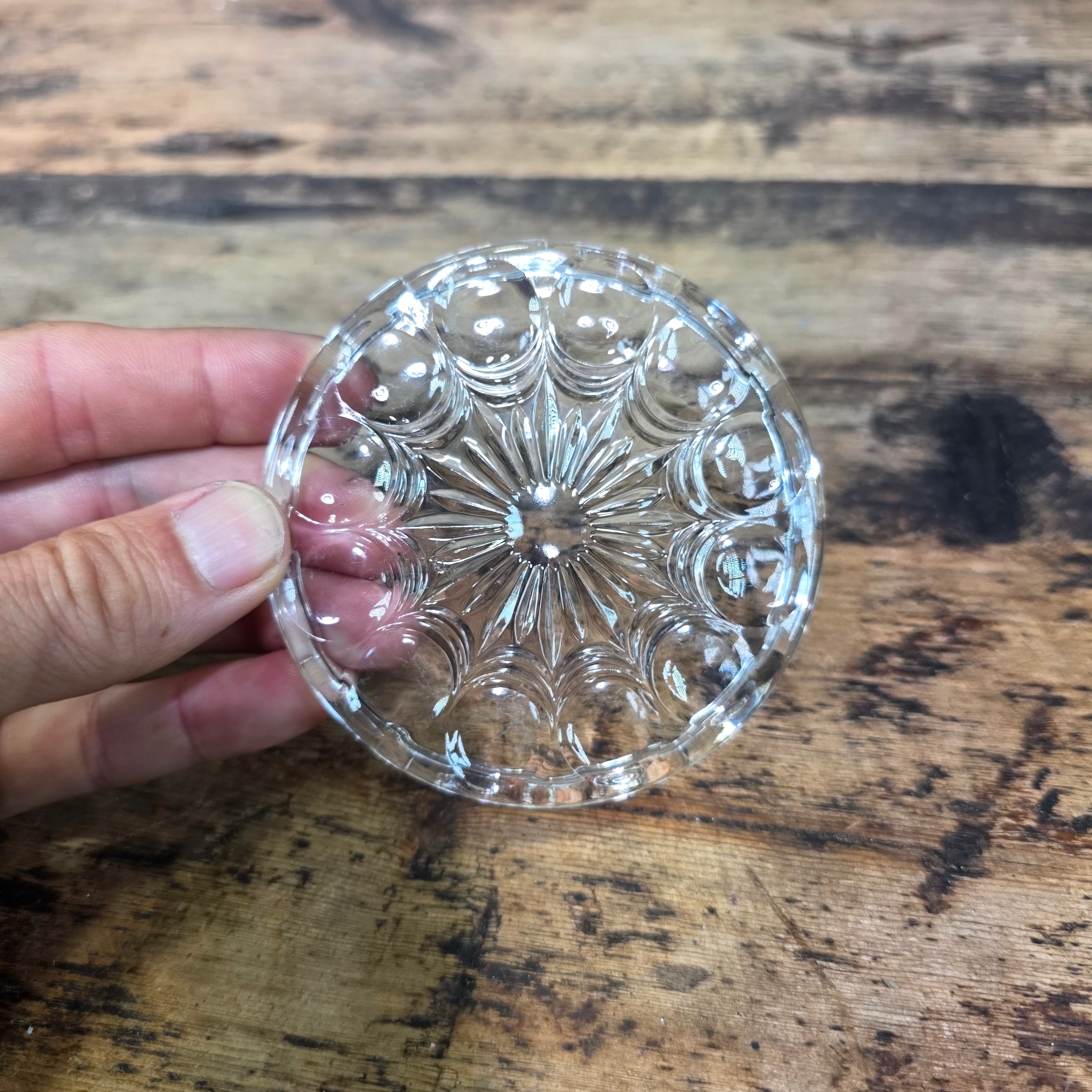 Vintage WMF Mozart 24% Lead Crystal Glass Coasters Round Set of 3 Germany MCM