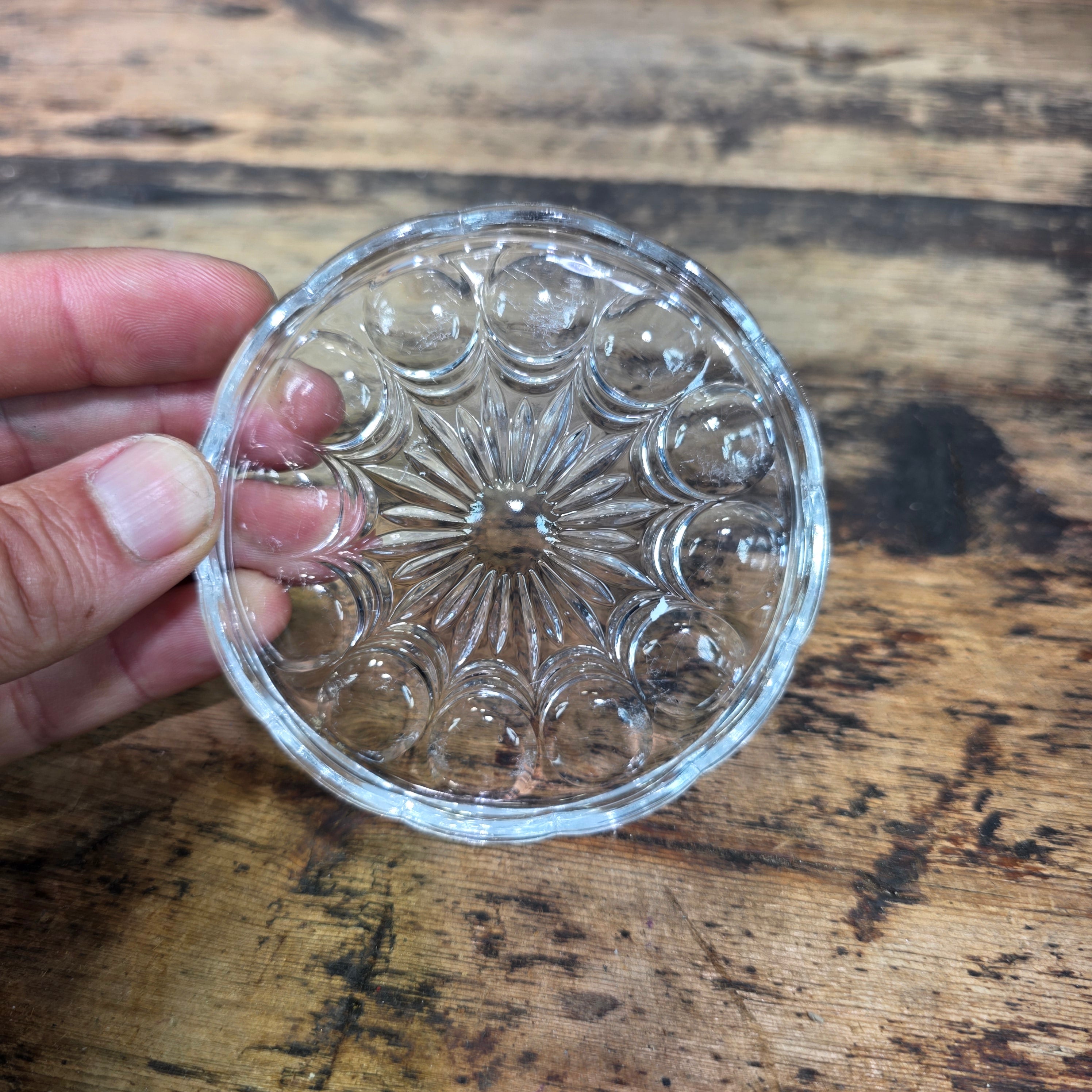 Vintage WMF Mozart 24% Lead Crystal Glass Coasters Round Set of 3 Germany MCM