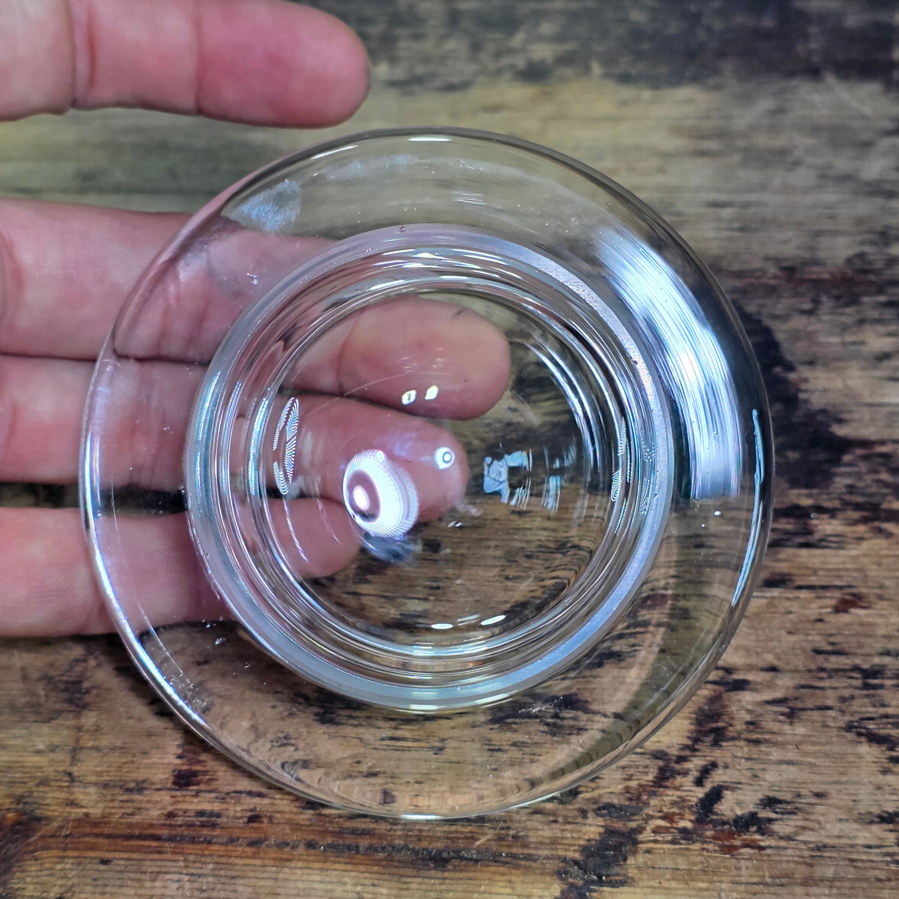 Vintage Anchor Hocking Presence Clear Glass Individual Round Mini Butter Dish