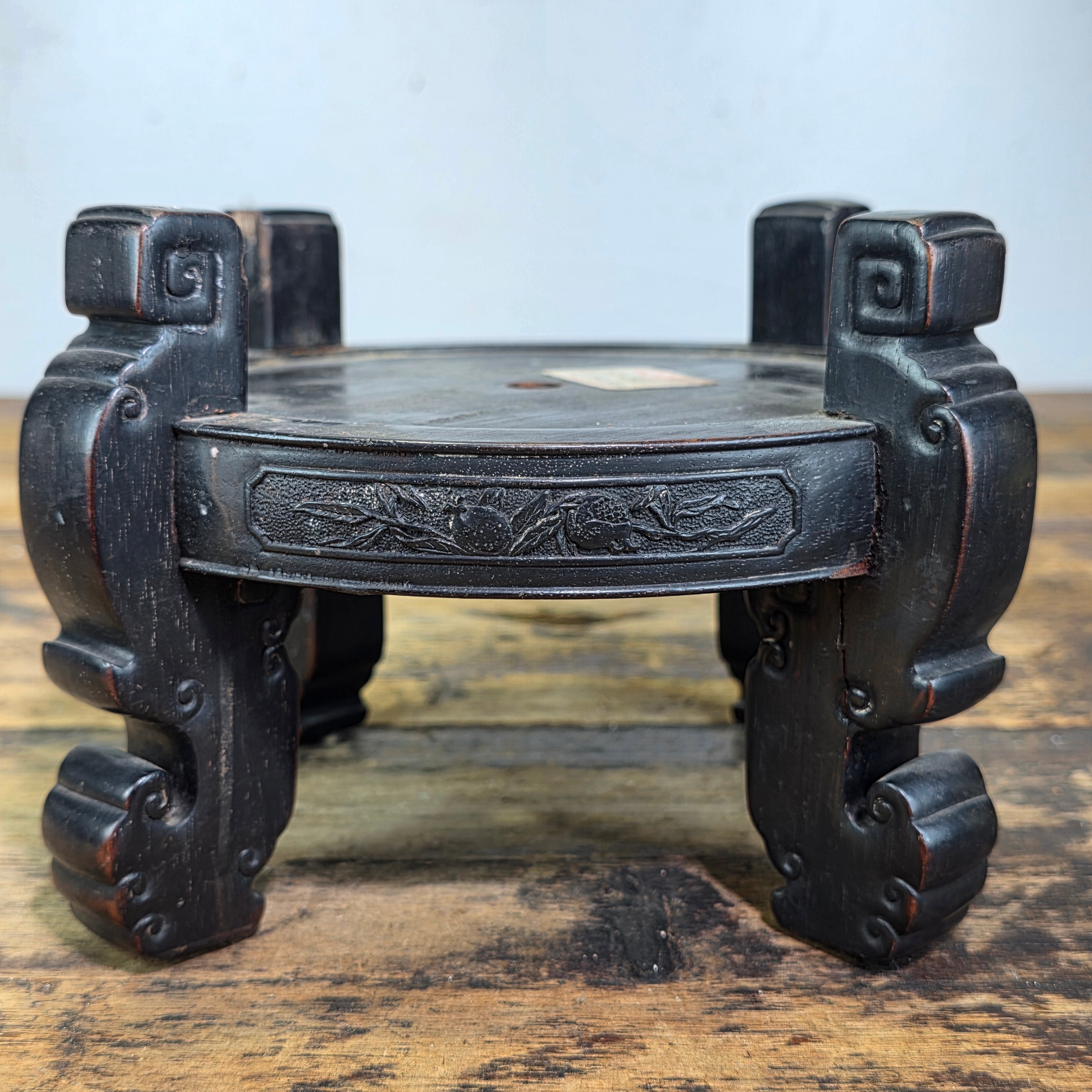 Vintage Marbro Chinoiserie Wood Display Stand Base France French Carved Plinth