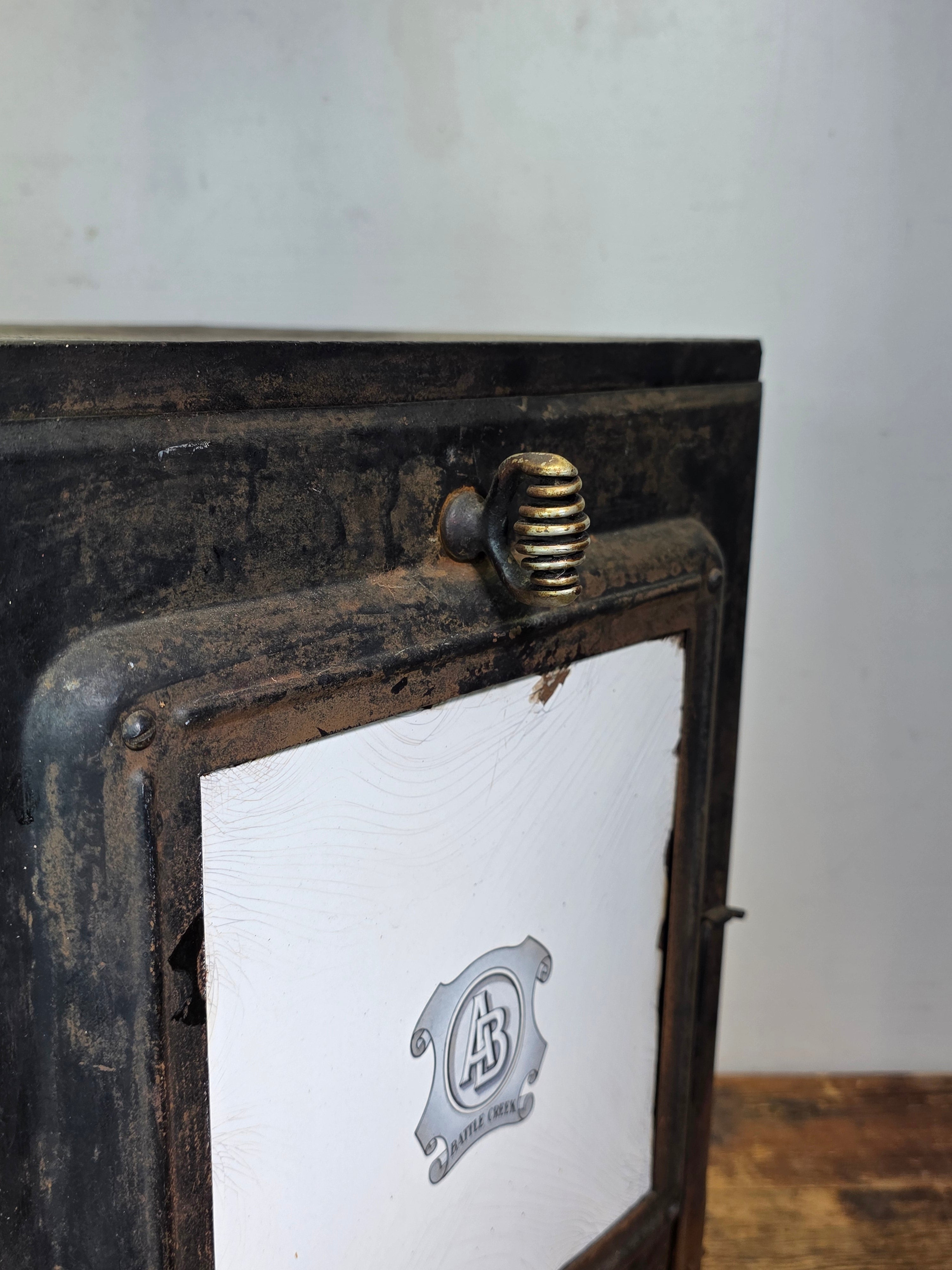 Antique Griswold BOLO 125 Oven AB Stove Co Battle Creek Cast Iron Door Vintage