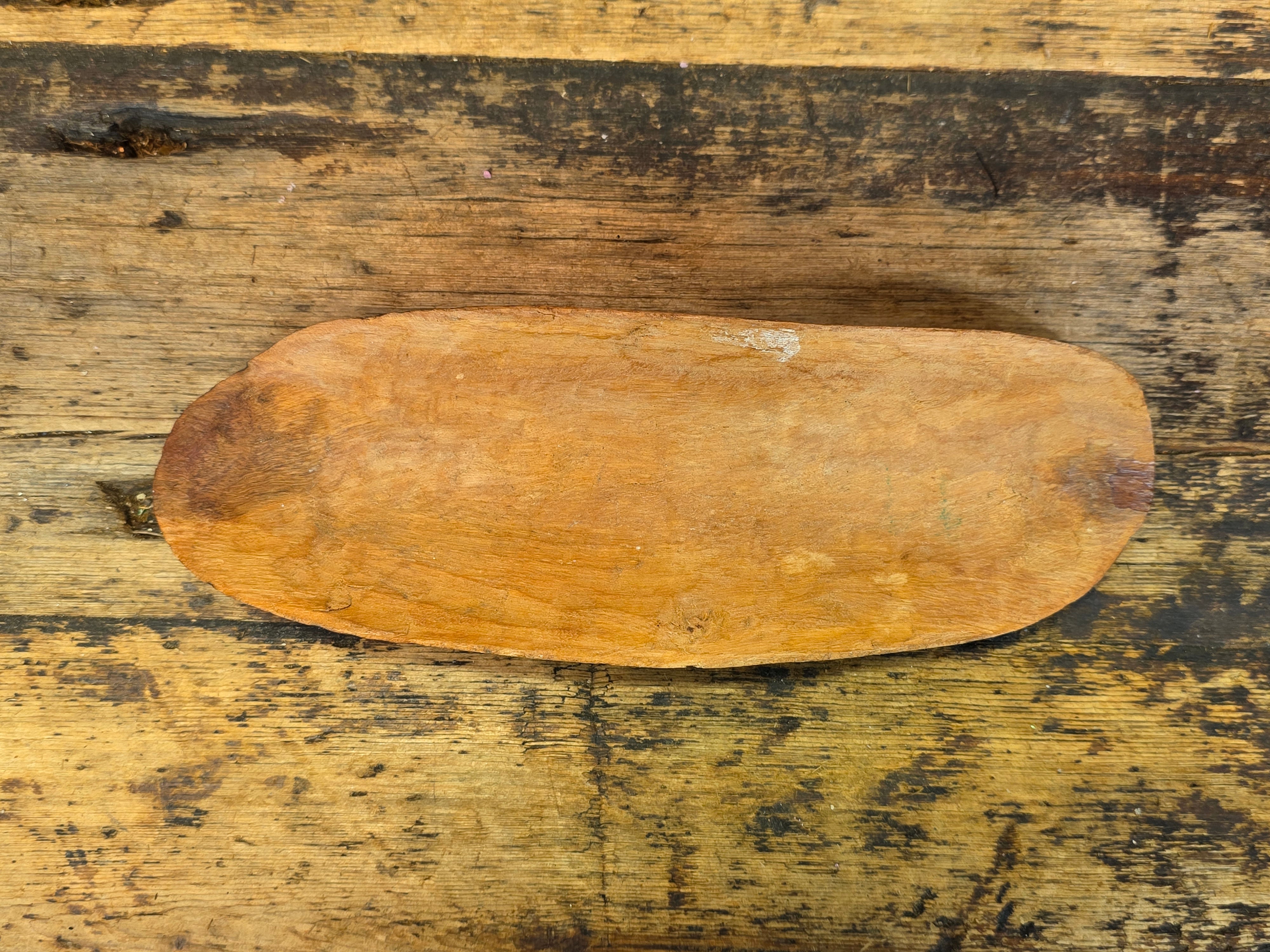 Vtg Australian Aboriginal Pokerwork Coolamon Wooden Bowl Tribal Folk Art 9"
