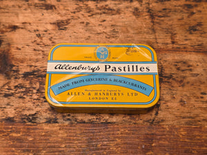 Vintage 1940s Allenburys Pastilles Medicine Tin Flat Banner US Export London