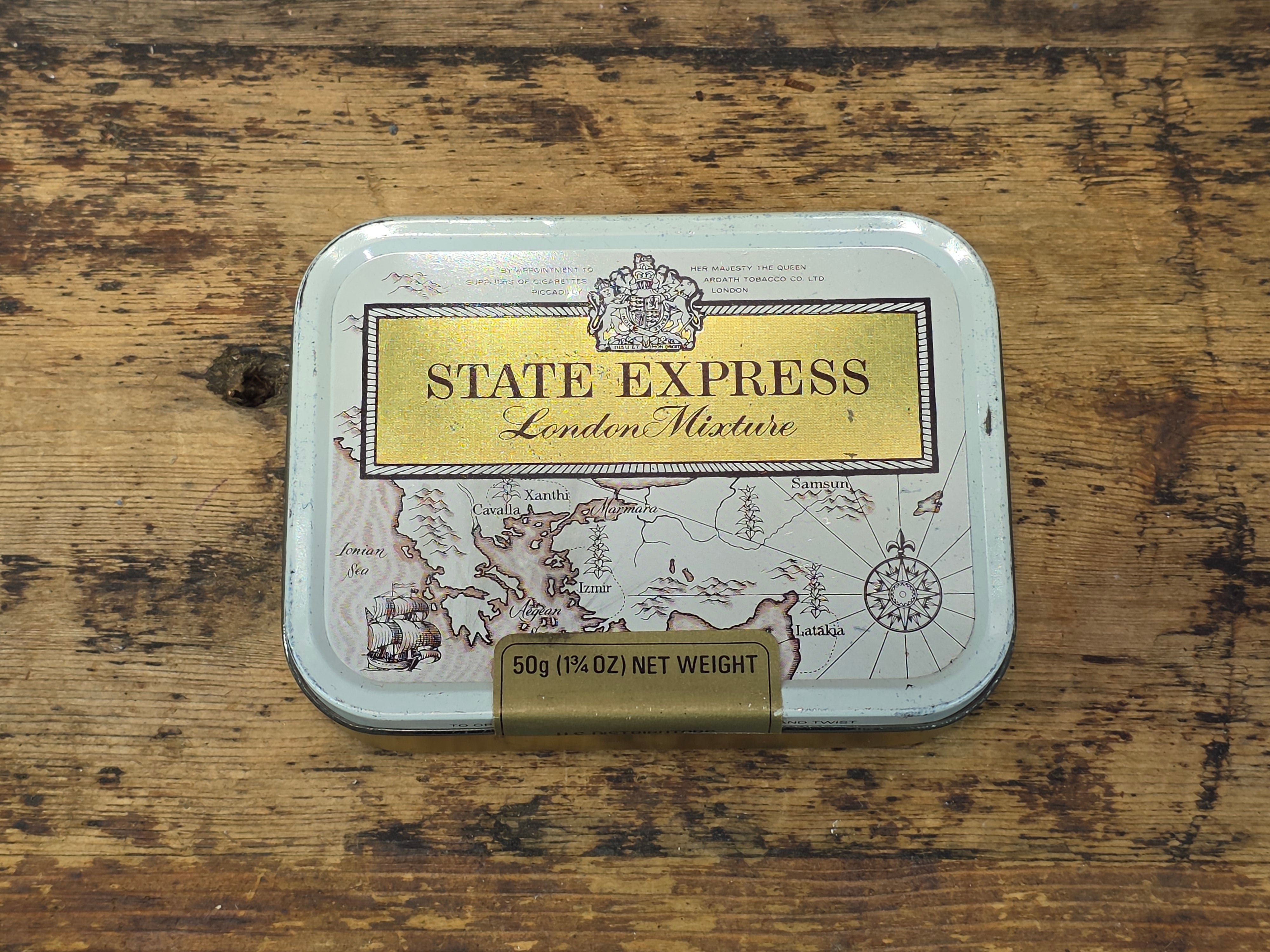 Vintage Odgens St Bruno Flake Tobacco Tin Empty 4oz Orange Square Box US Import