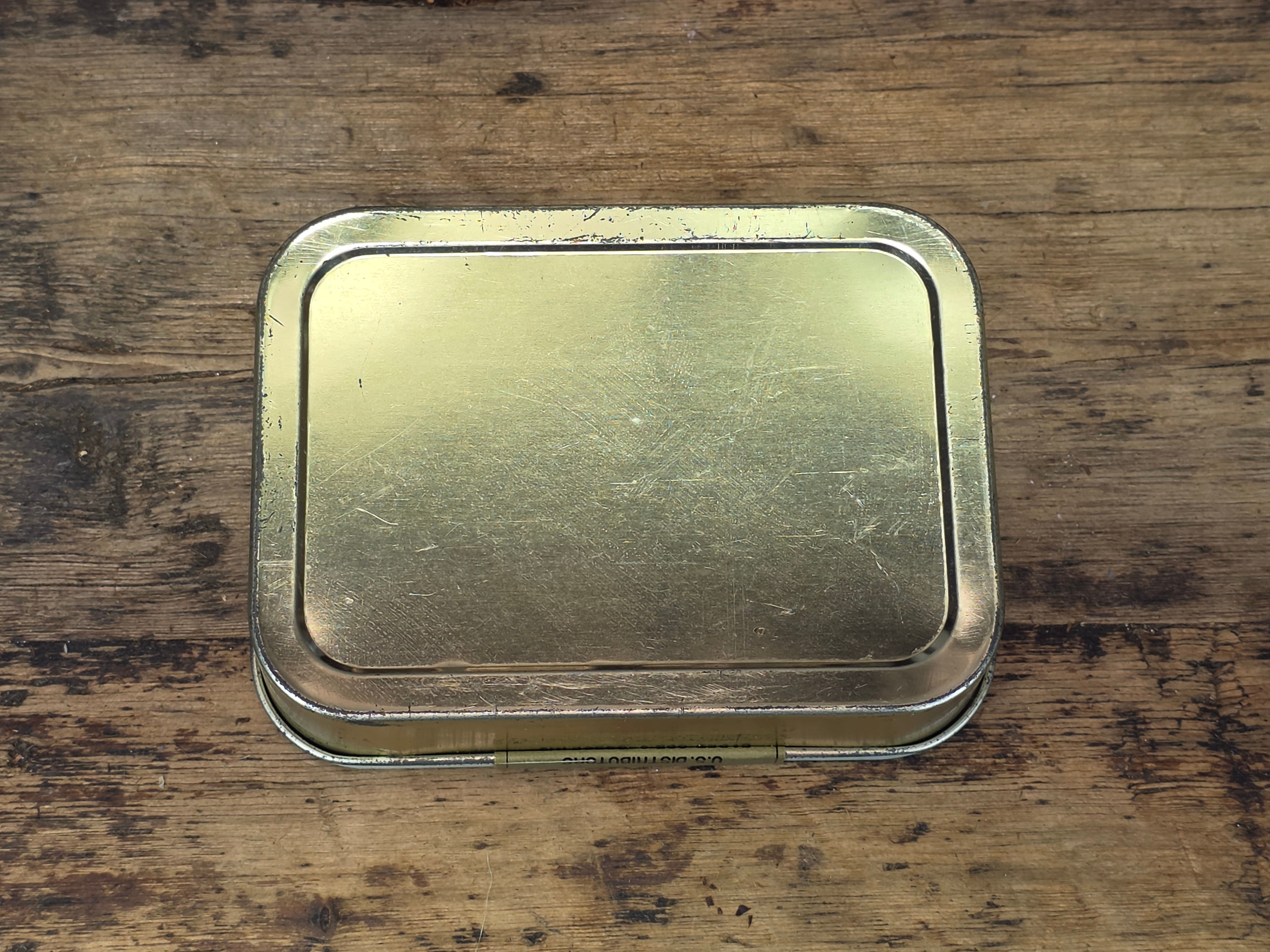 Vintage Odgens St Bruno Flake Tobacco Tin Empty 4oz Orange Square Box US Import