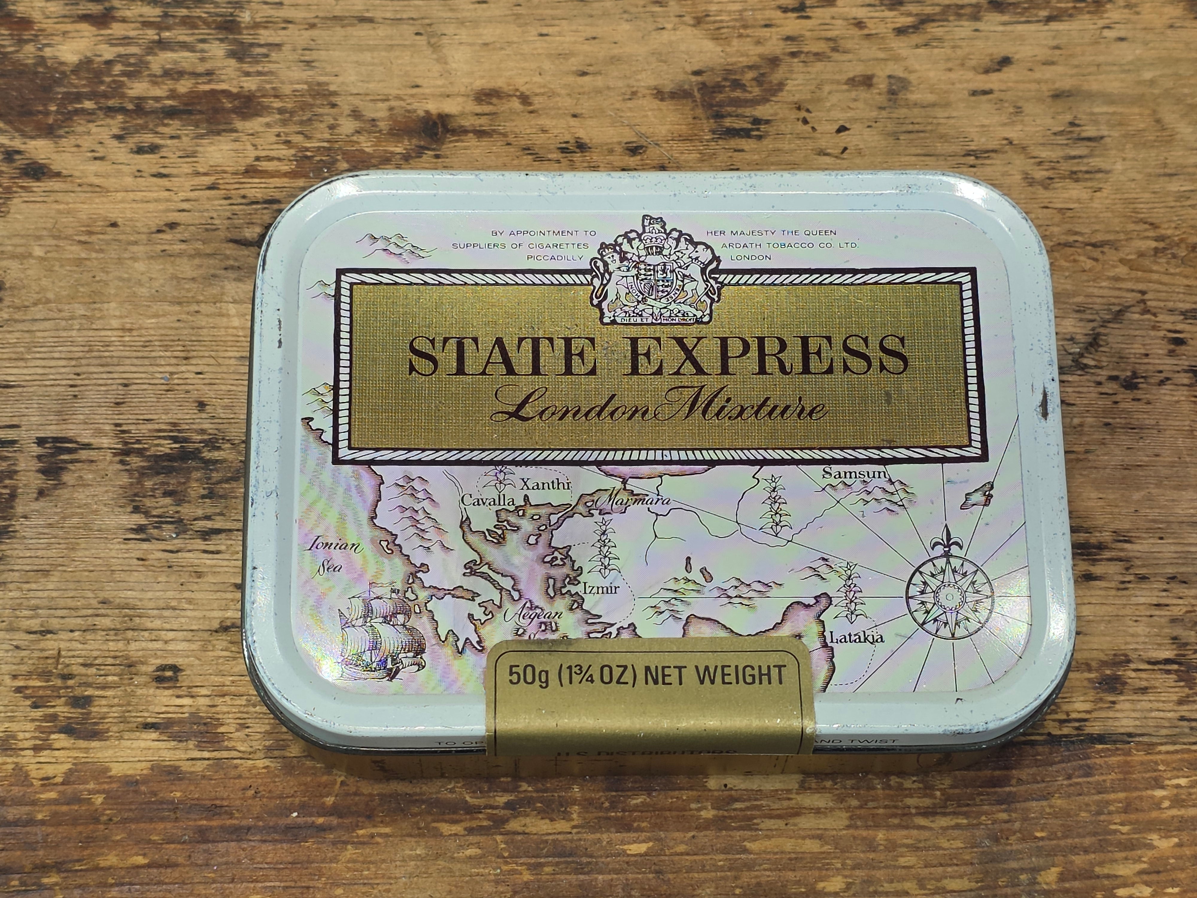 Vintage Odgens St Bruno Flake Tobacco Tin Empty 4oz Orange Square Box US Import