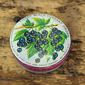 Vintage Tissot Black Currant Cassis Candy Tin Metal France Confiseur Paris (A)