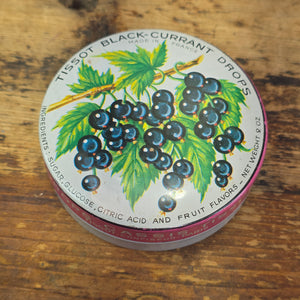 Vintage Tissot Black Currant Cassis Candy Tin Metal France Confiseur Paris (B)
