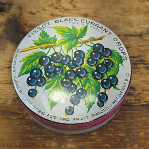 Vintage Tissot Black Currant Cassis Candy Tin Metal France Confiseur Paris (C)