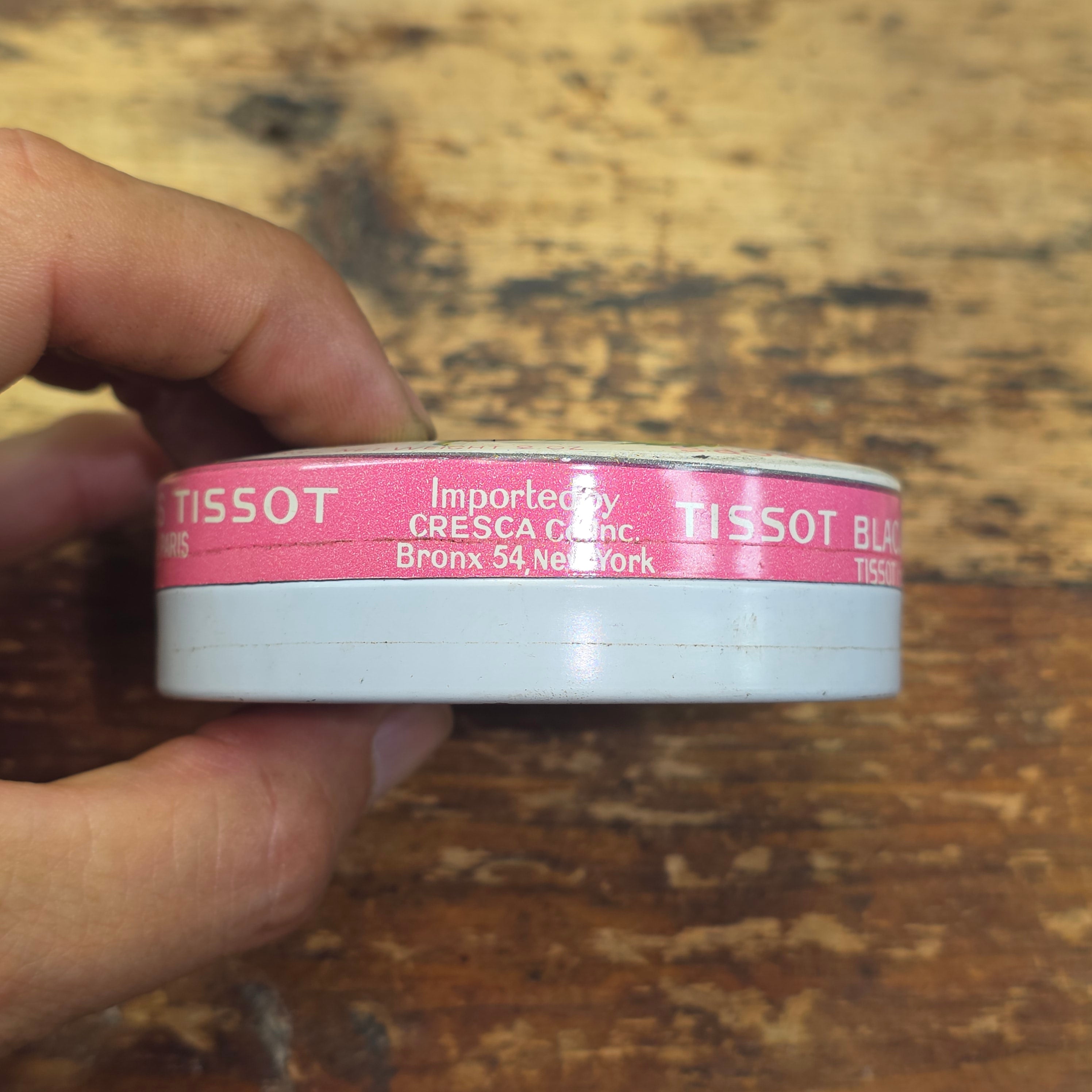 Vintage Tissot Black Currant Cassis Candy Tin Metal France Confiseur Paris (D)