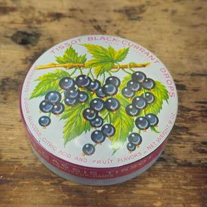 Vintage Tissot Black Currant Cassis Candy Tin Metal France Confiseur Paris (E)