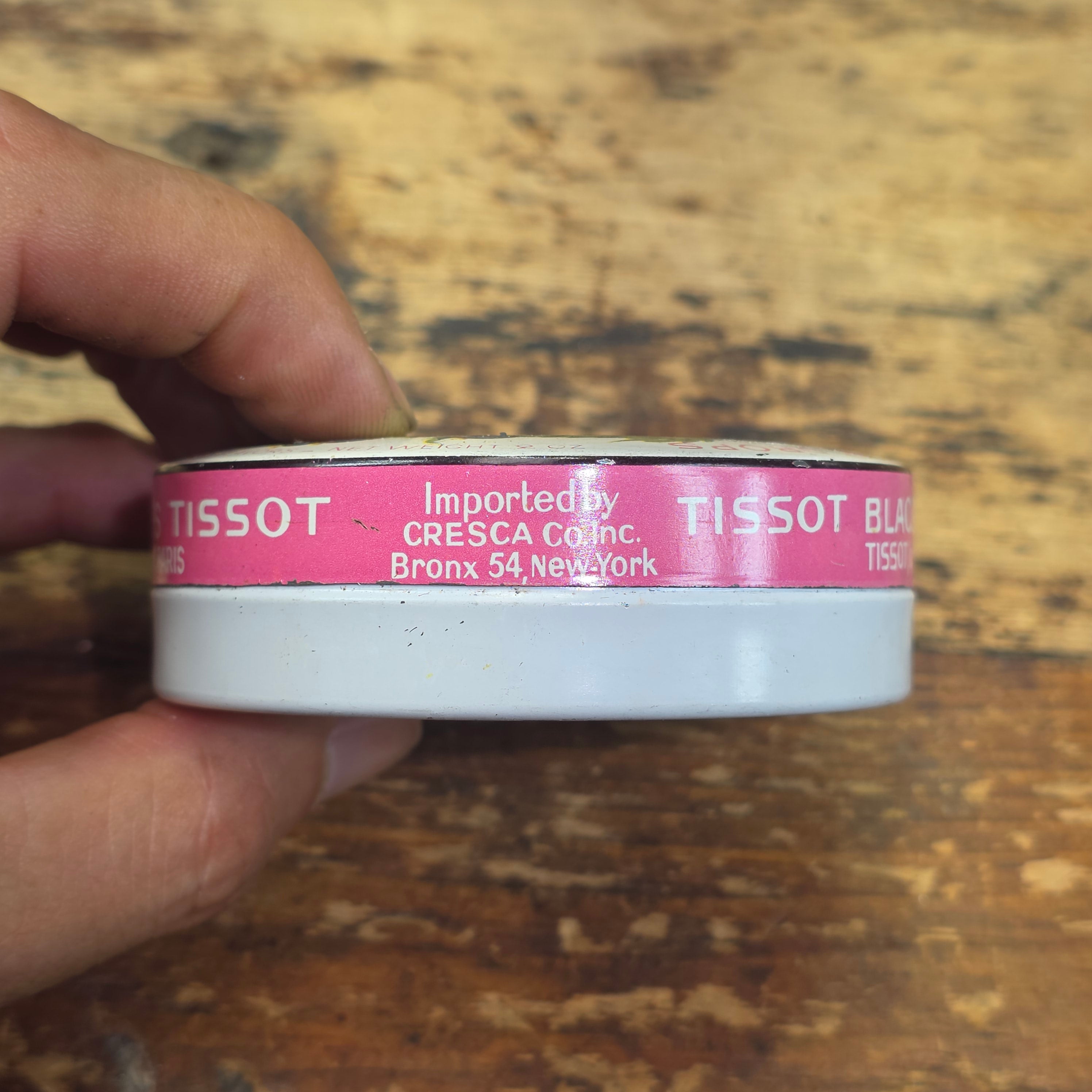 Vintage Tissot Black Currant Cassis Candy Tin Metal France Confiseur Paris (F)
