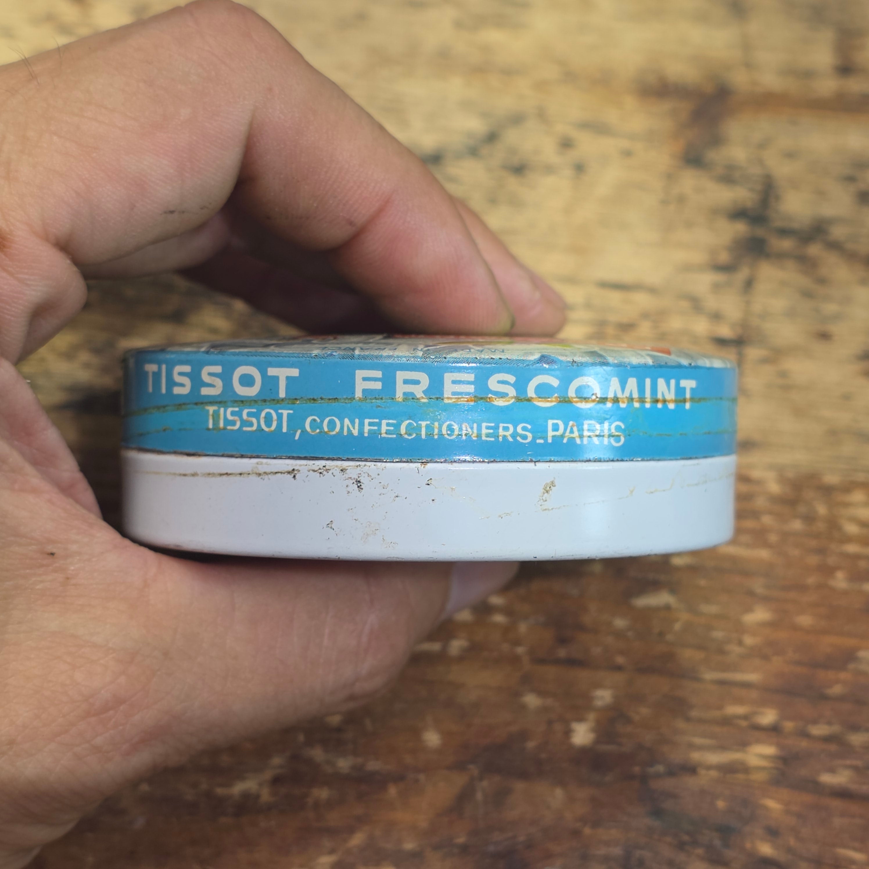 Vintage Tissot Frescomint Candy Tin Empty Metal France Cresca NY Mint Drops