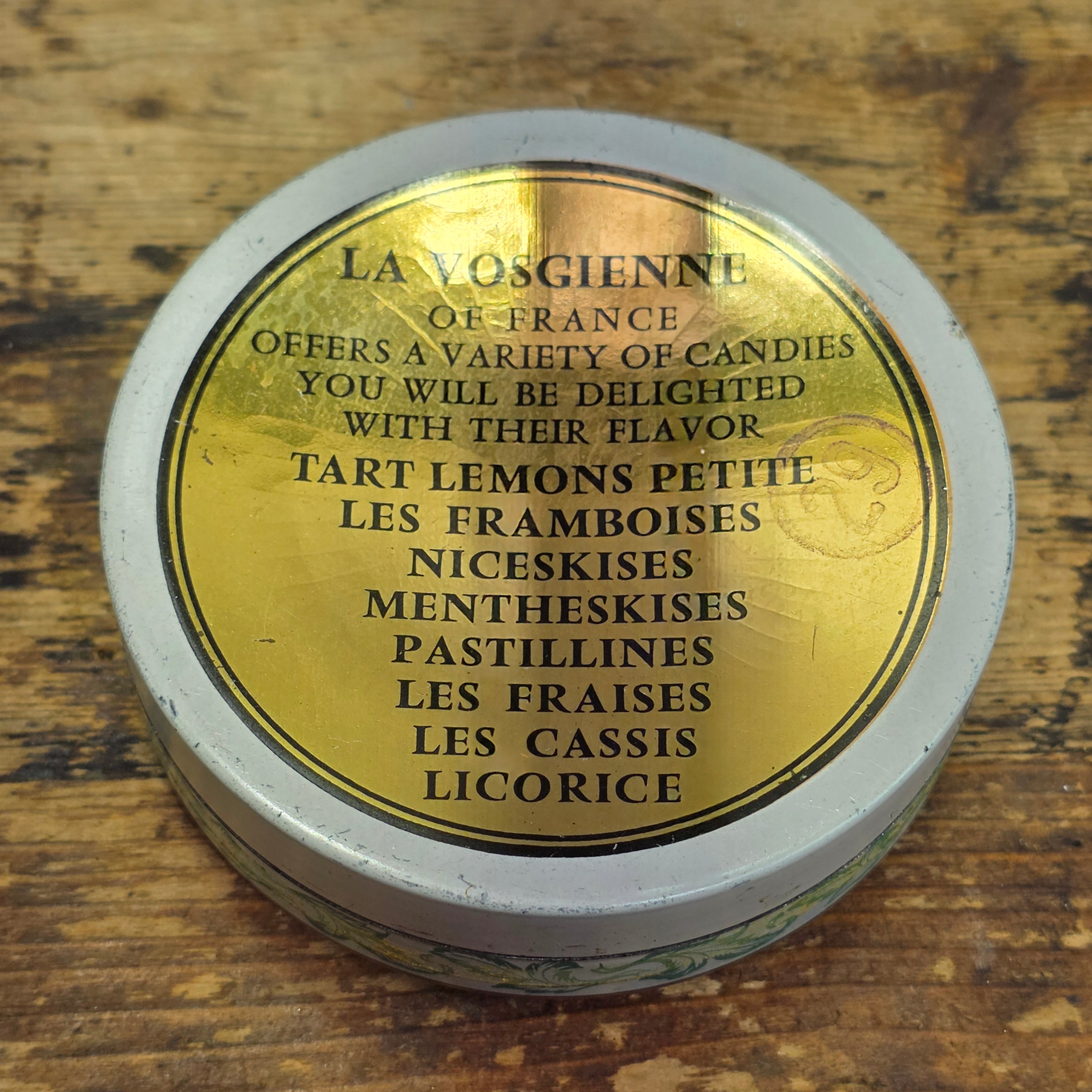 Vintage La Vosgienne French Raspberry Candy Tin Empty Metal France