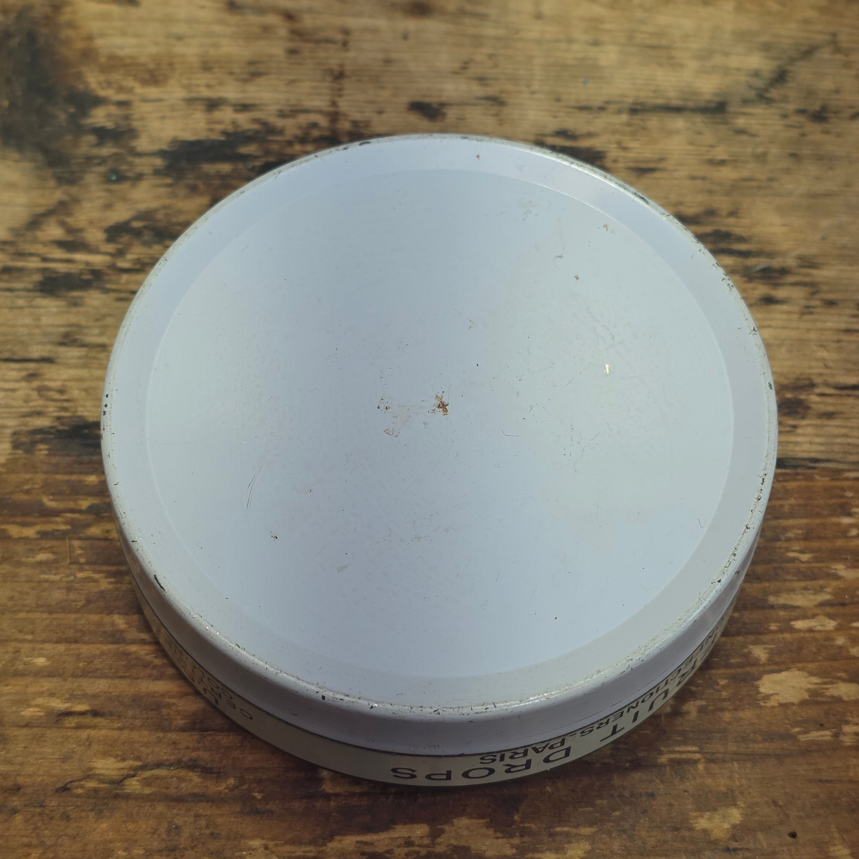 Vintage Tissot Mixed Fruit Candy Tin Empty Metal France Cresca NY Drops Paris(A)