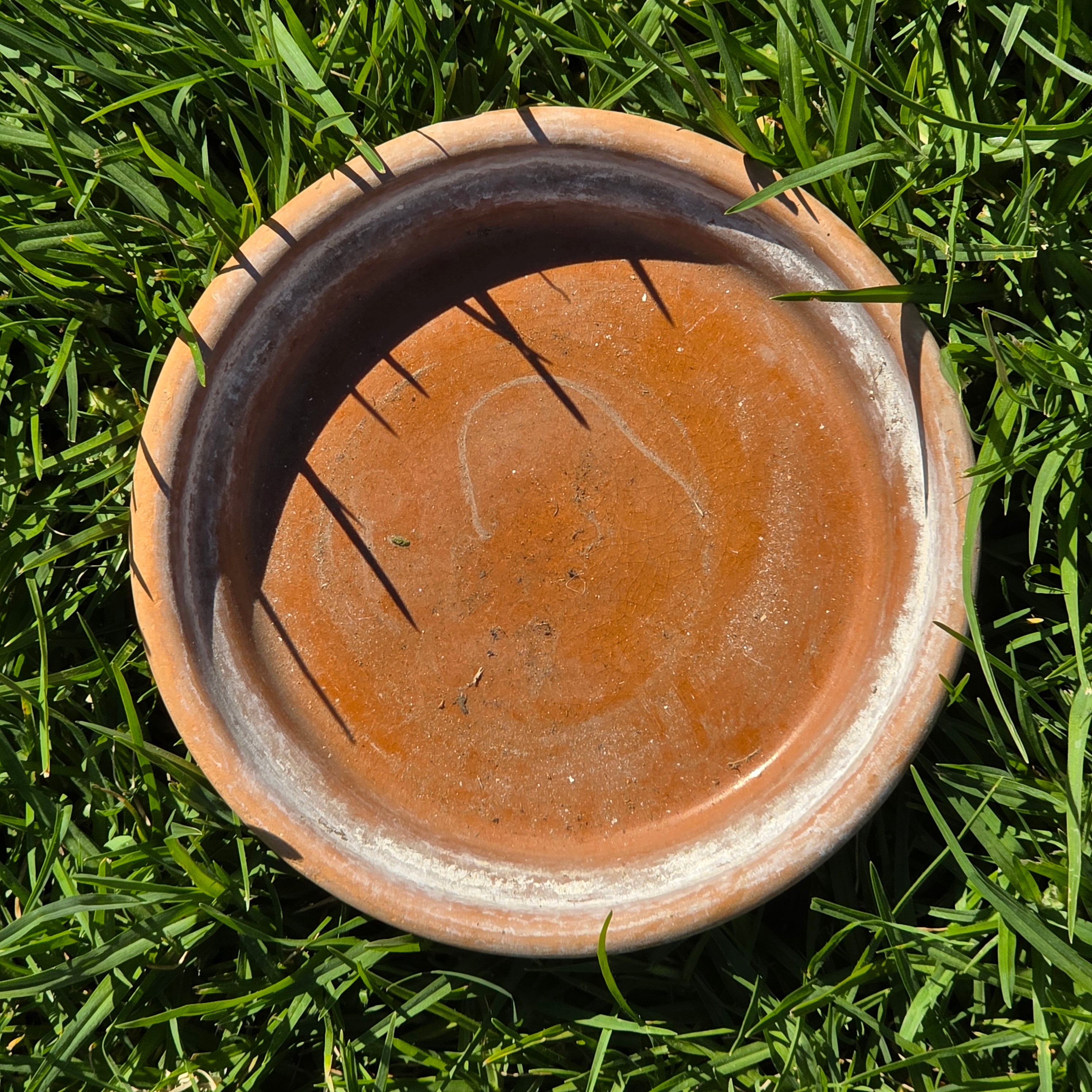Vintage Terra Cotta Planter Pot & Saucer Weathered Garden Succulent Round 8.5"