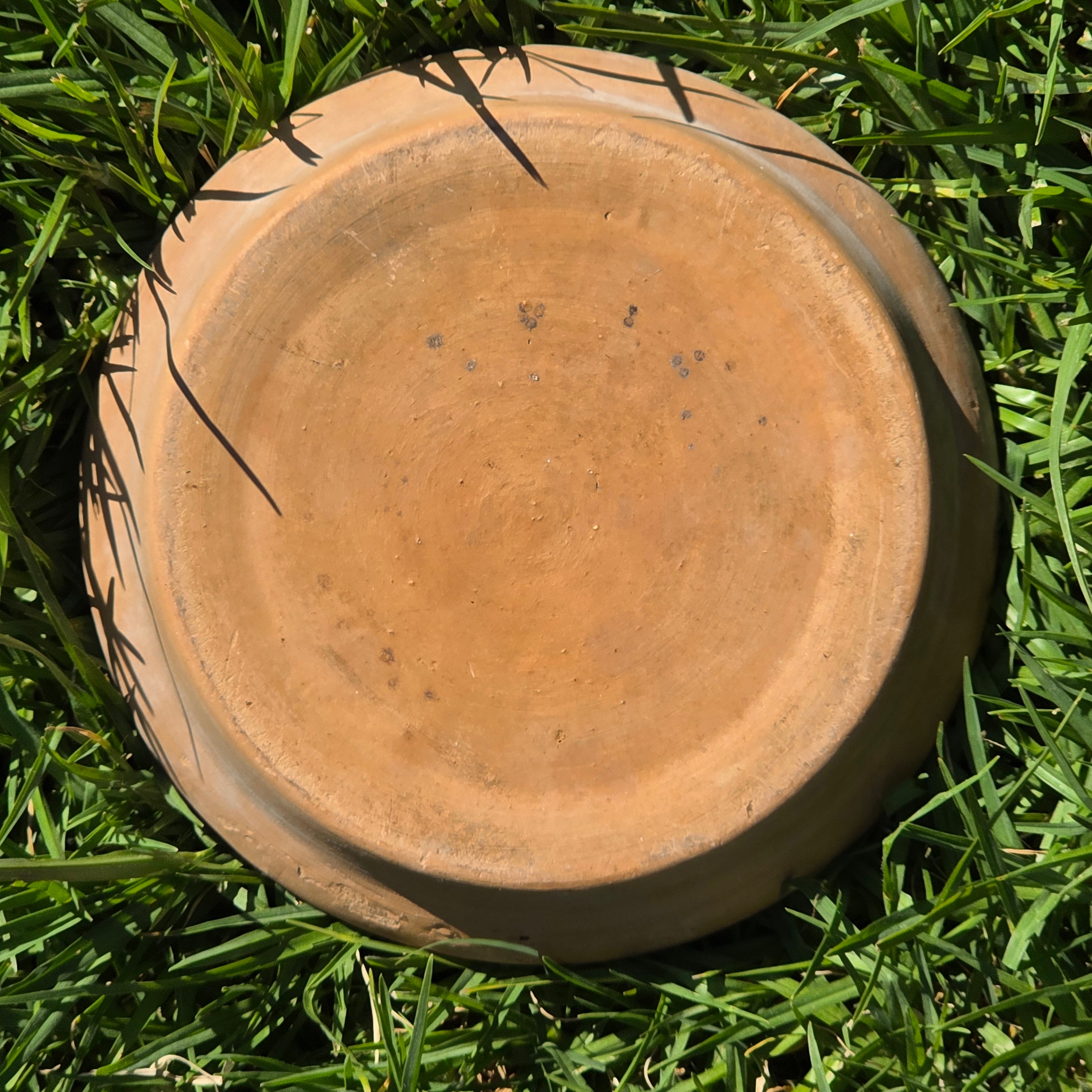Vintage Terra Cotta Planter Pot & Saucer Weathered Garden Succulent Round 8.5"