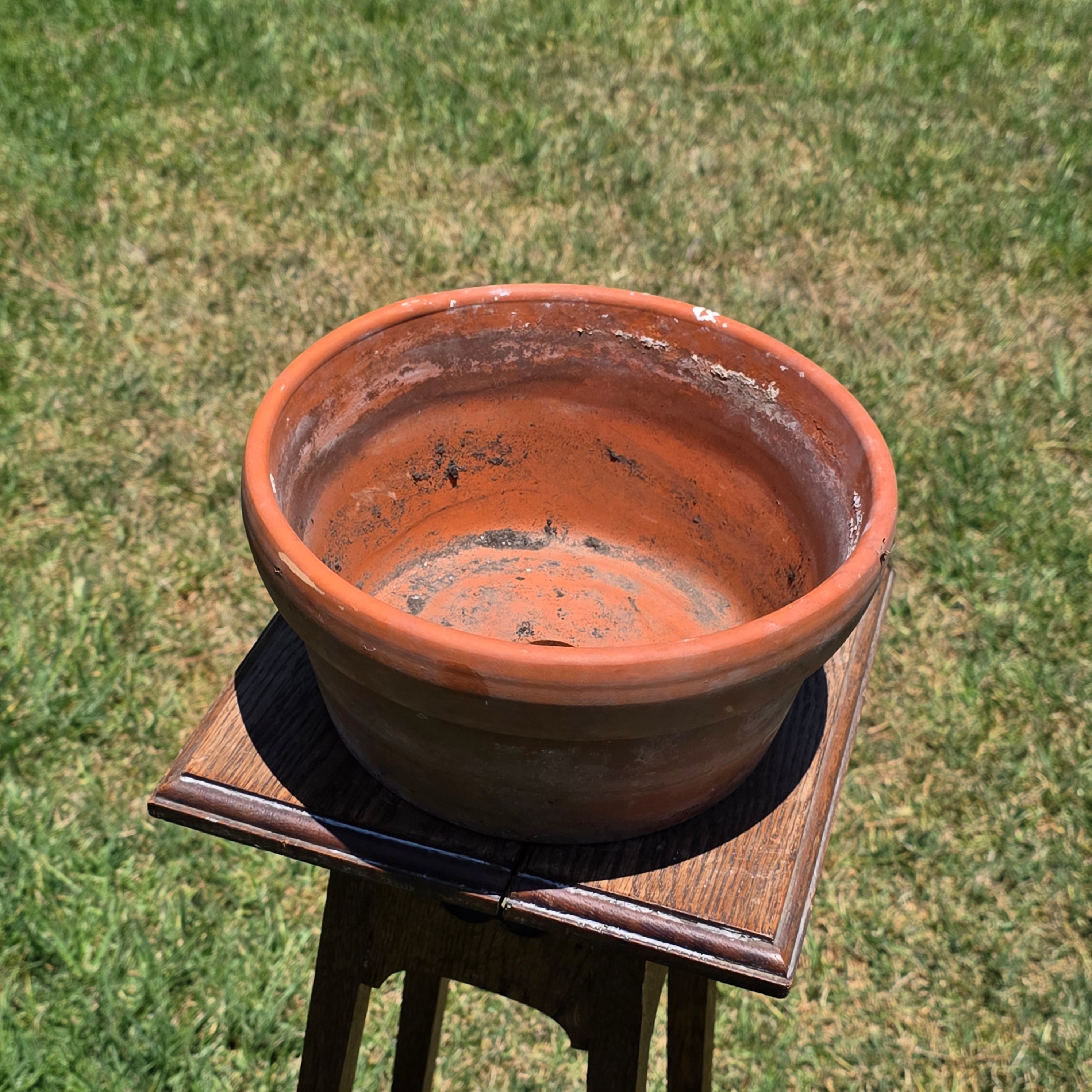 Vintage Vaserie Trevigiane Terracotta Planter Pot Rolled Rim Italy 10.5" Rustic