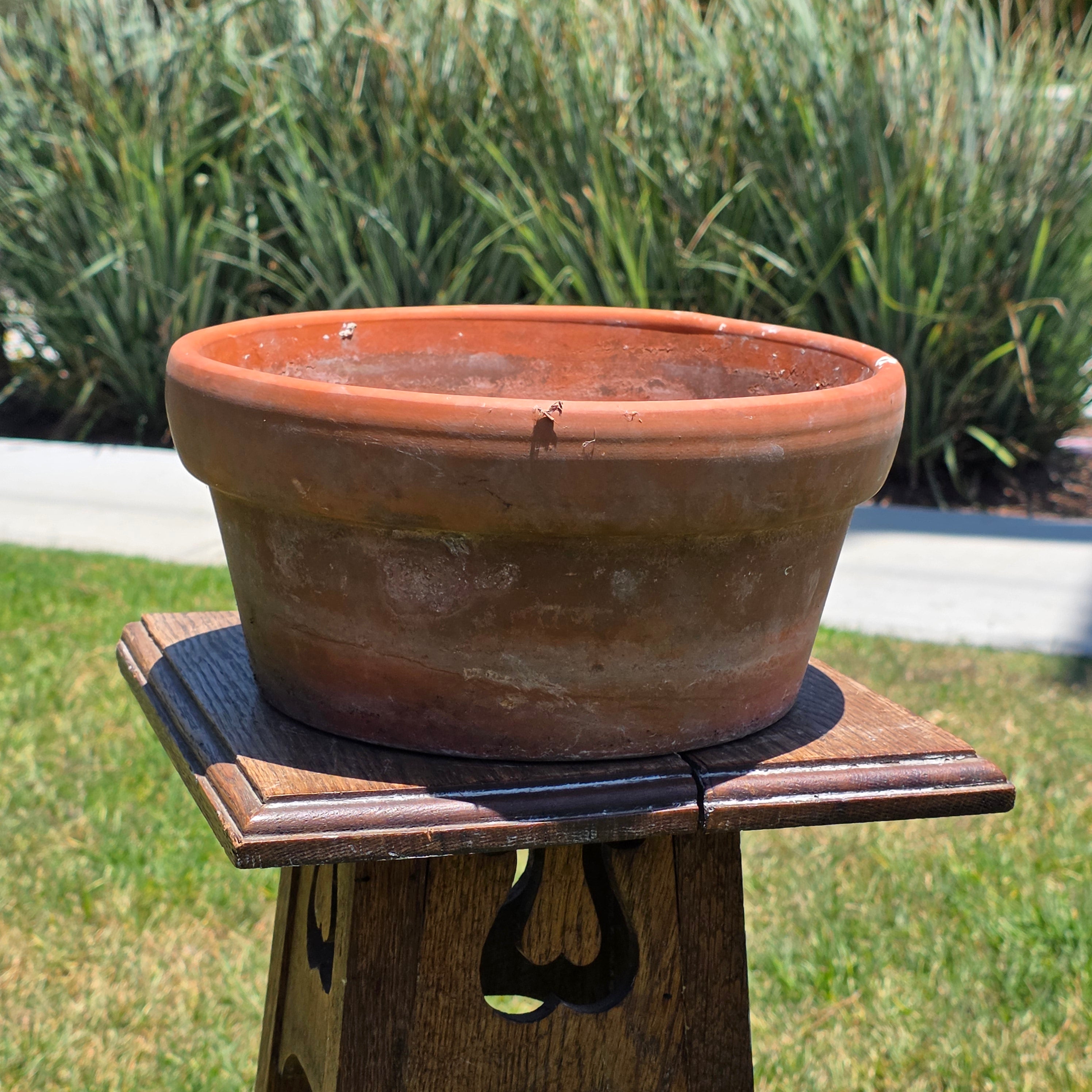 Vintage Vaserie Trevigiane Terracotta Planter Pot Rolled Rim Italy 10.5" Rustic