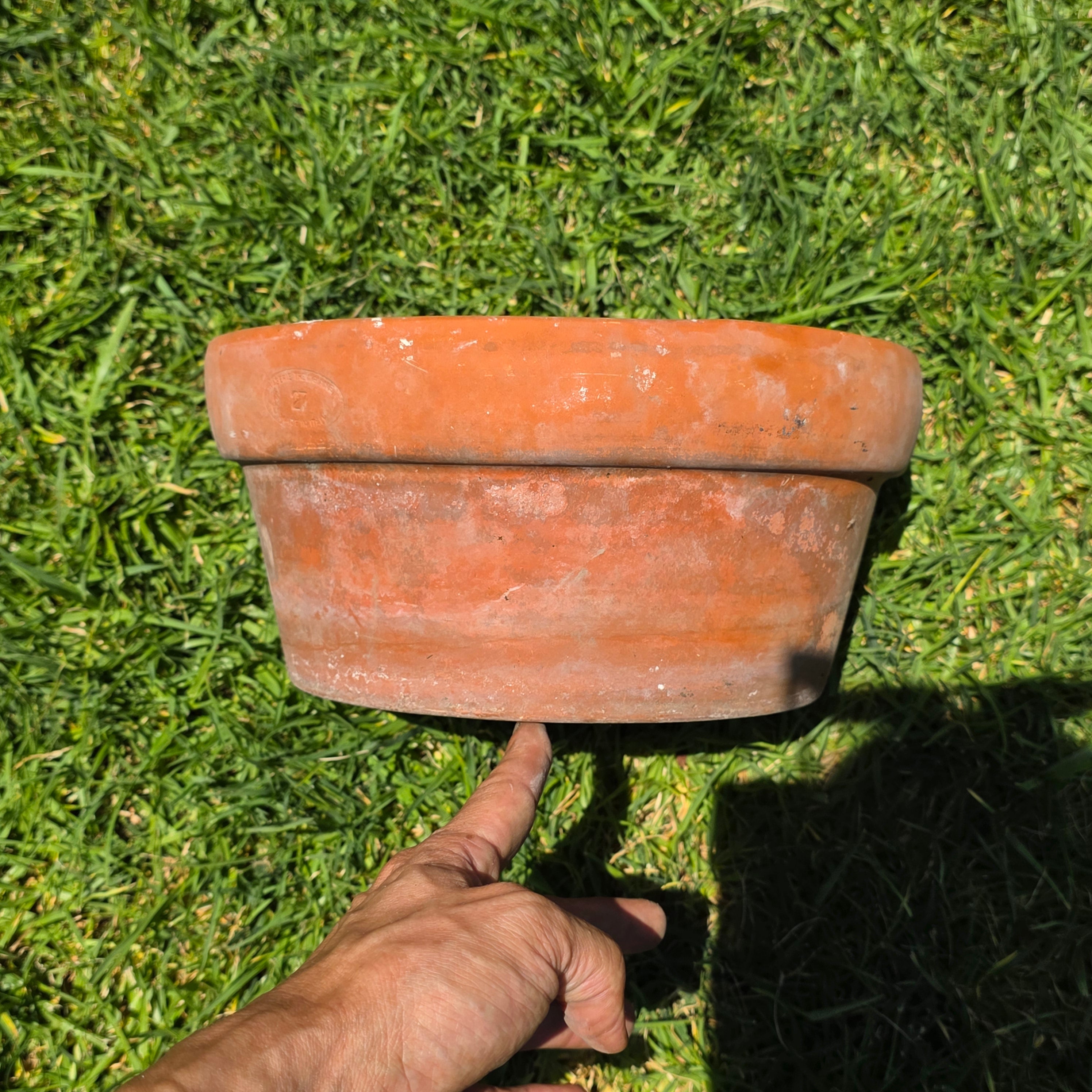 Vintage Vaserie Trevigiane Terracotta Planter Pot Rolled Rim Italy 10.5" Rustic