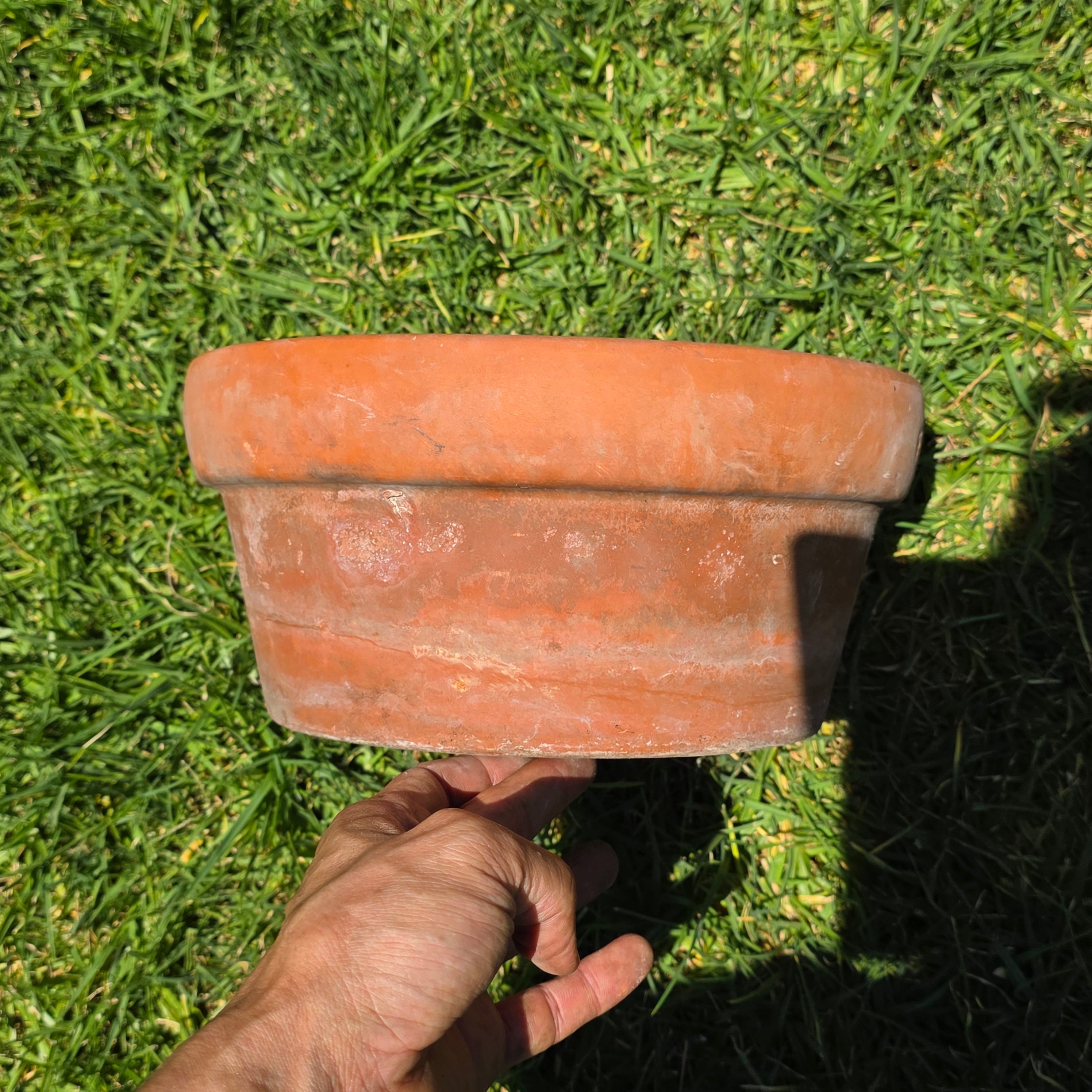 Vintage Vaserie Trevigiane Terracotta Planter Pot Rolled Rim Italy 10.5" Rustic