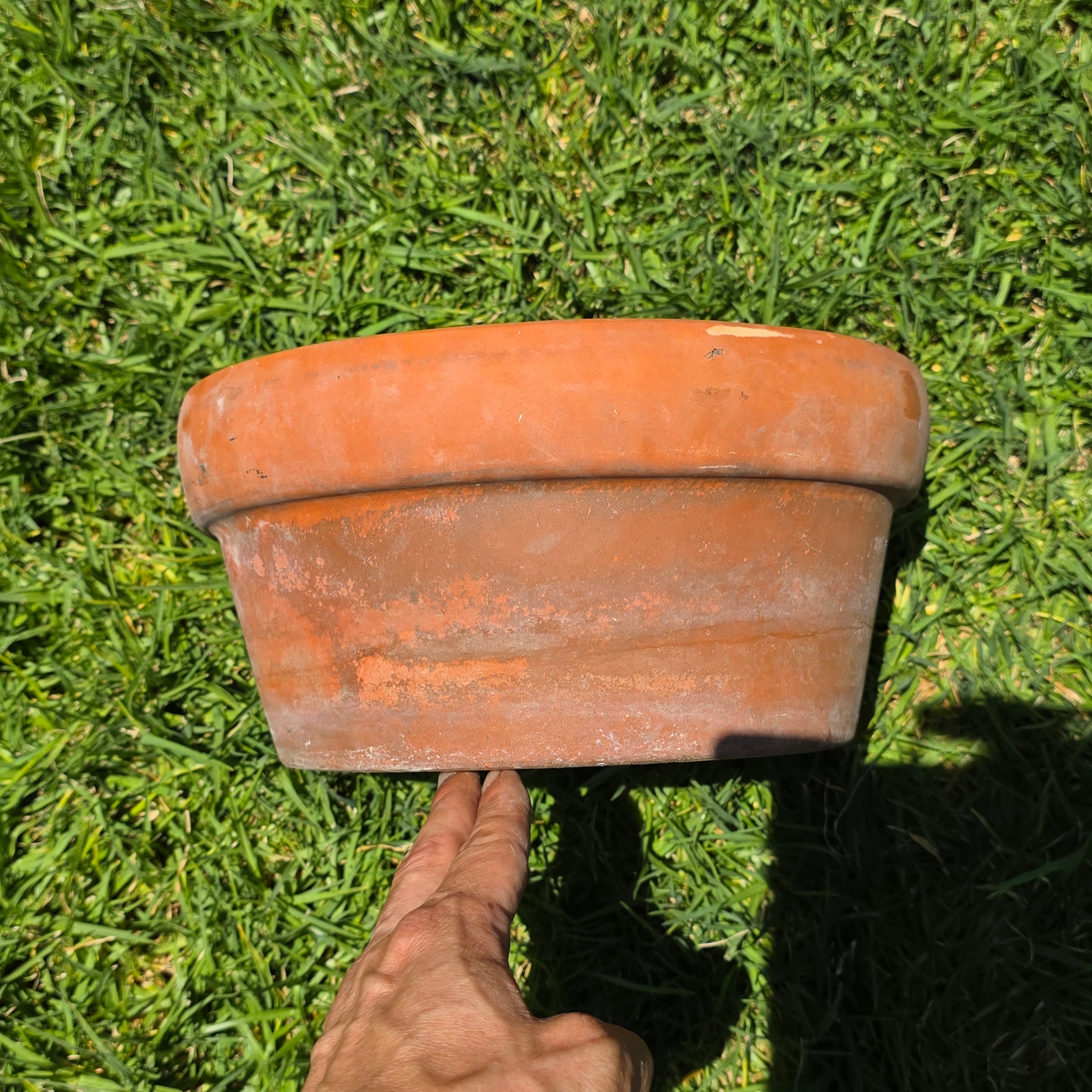 Vintage Vaserie Trevigiane Terracotta Planter Pot Rolled Rim Italy 10.5" Rustic