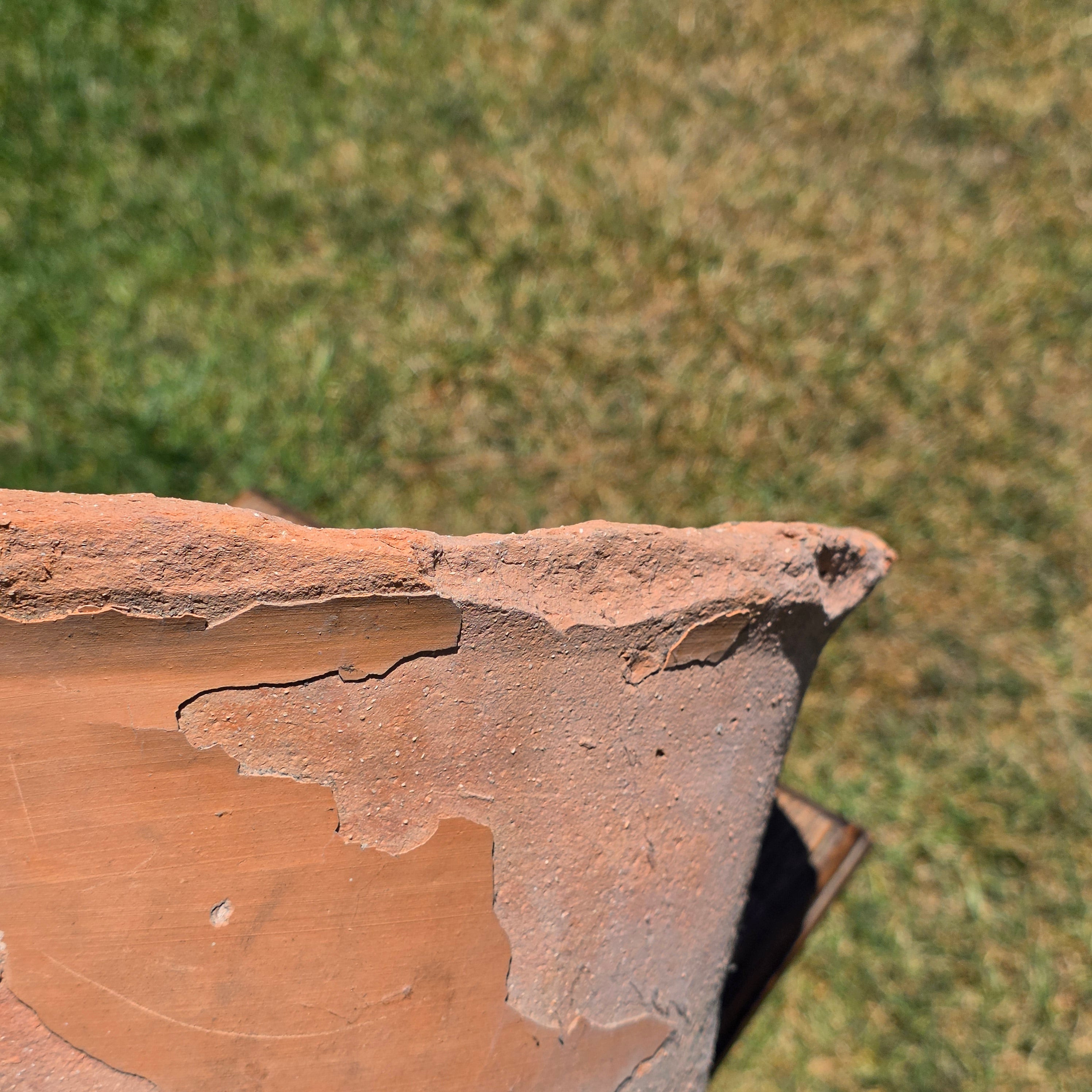 Vintage Terracotta Planter Pot Large Shallow Bowl Weathered Rustic Shabby Italy