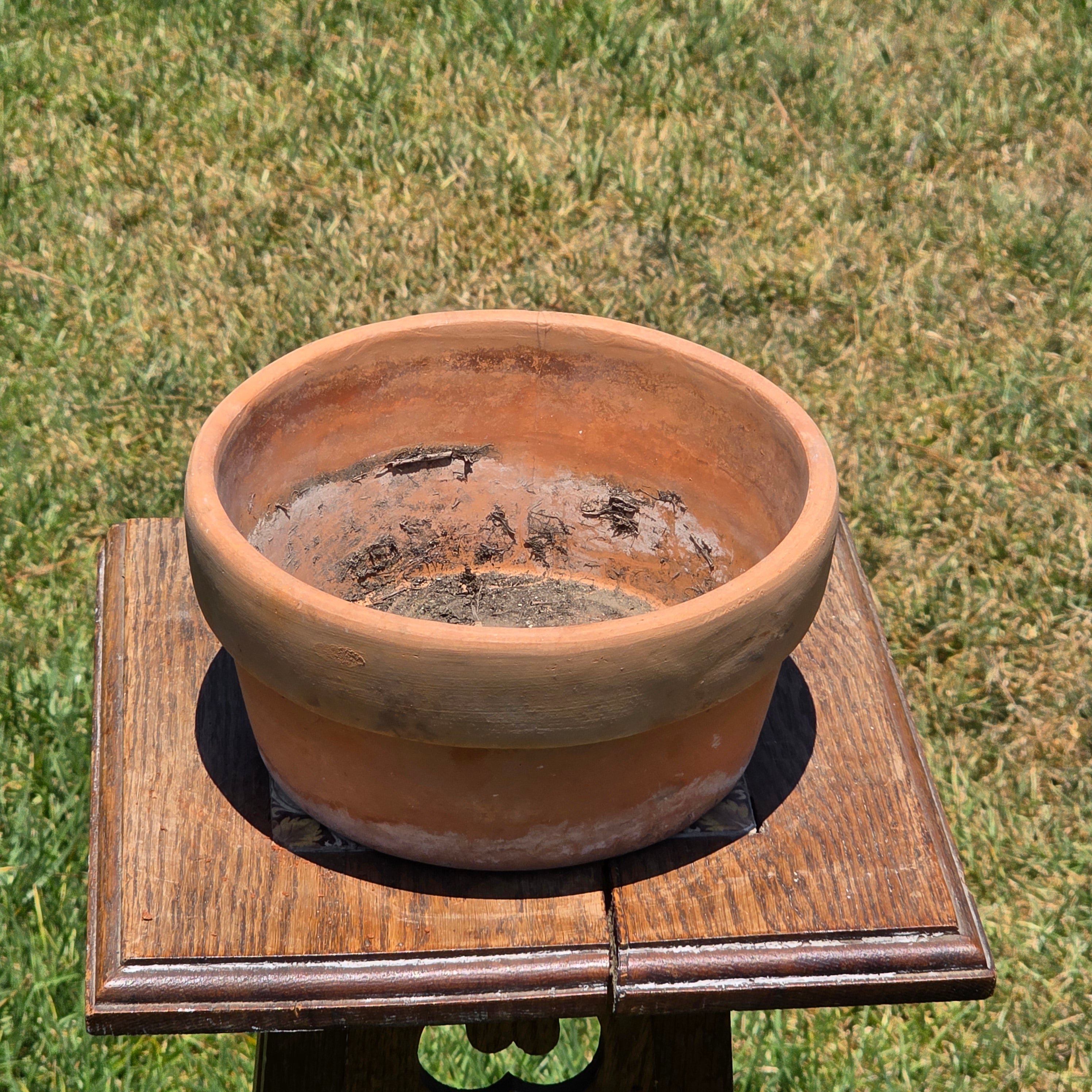 Vintage Terracotta Clay Planter Pot Shallow Bulb Pan Rustic Succulent 8"