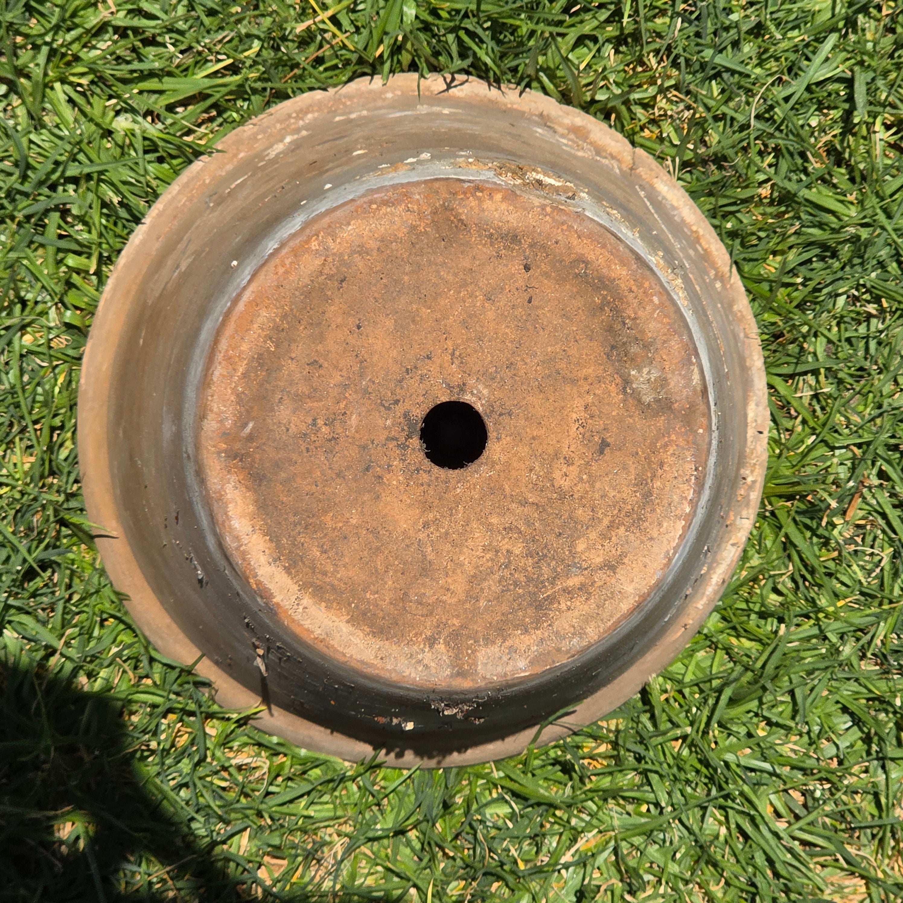 Vintage Terracotta Planter Pot w/ Saucer Weathered Rustic Shabby Chic Cracked