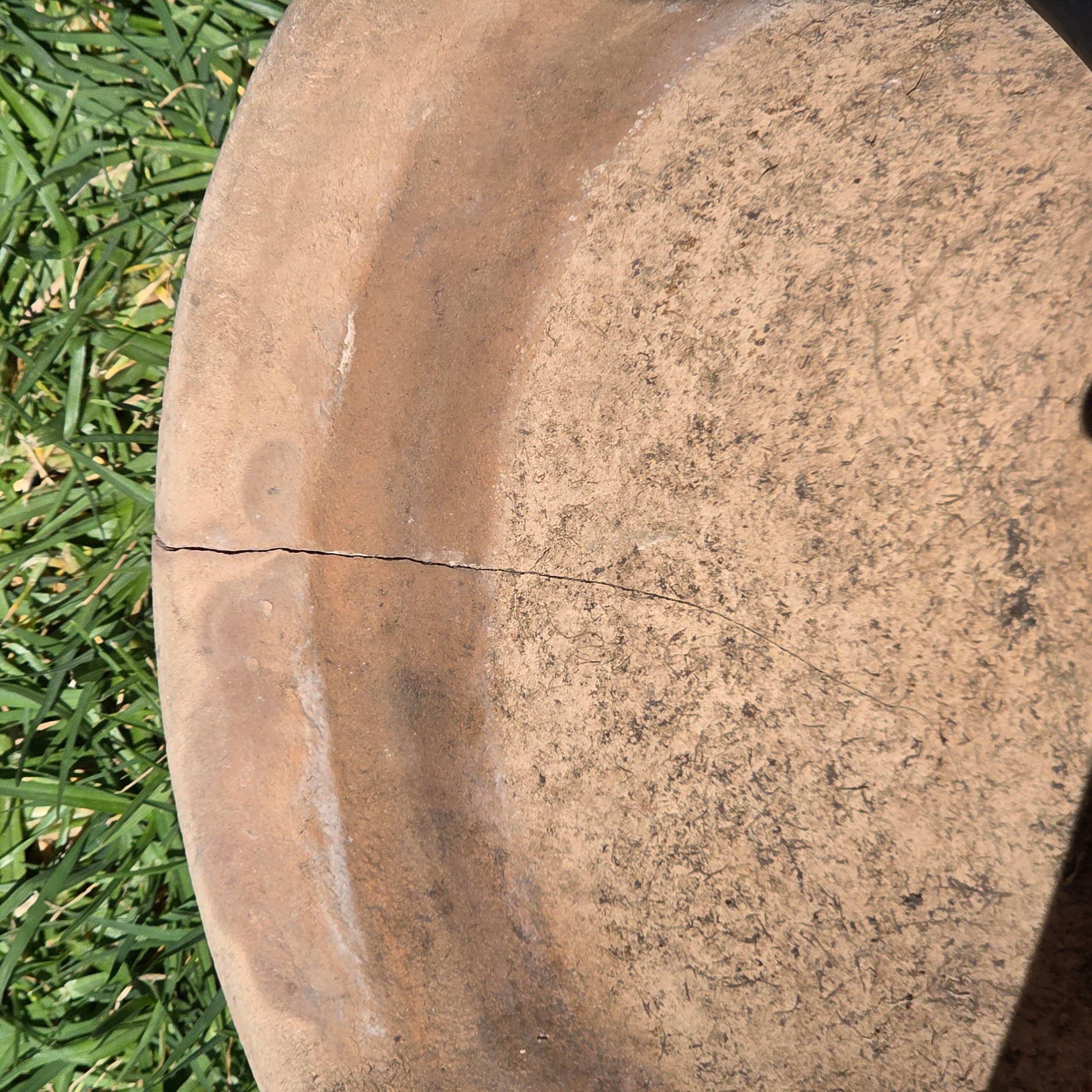 Vintage Terracotta Planter Pot w/ Saucer Weathered Rustic Shabby Chic Cracked