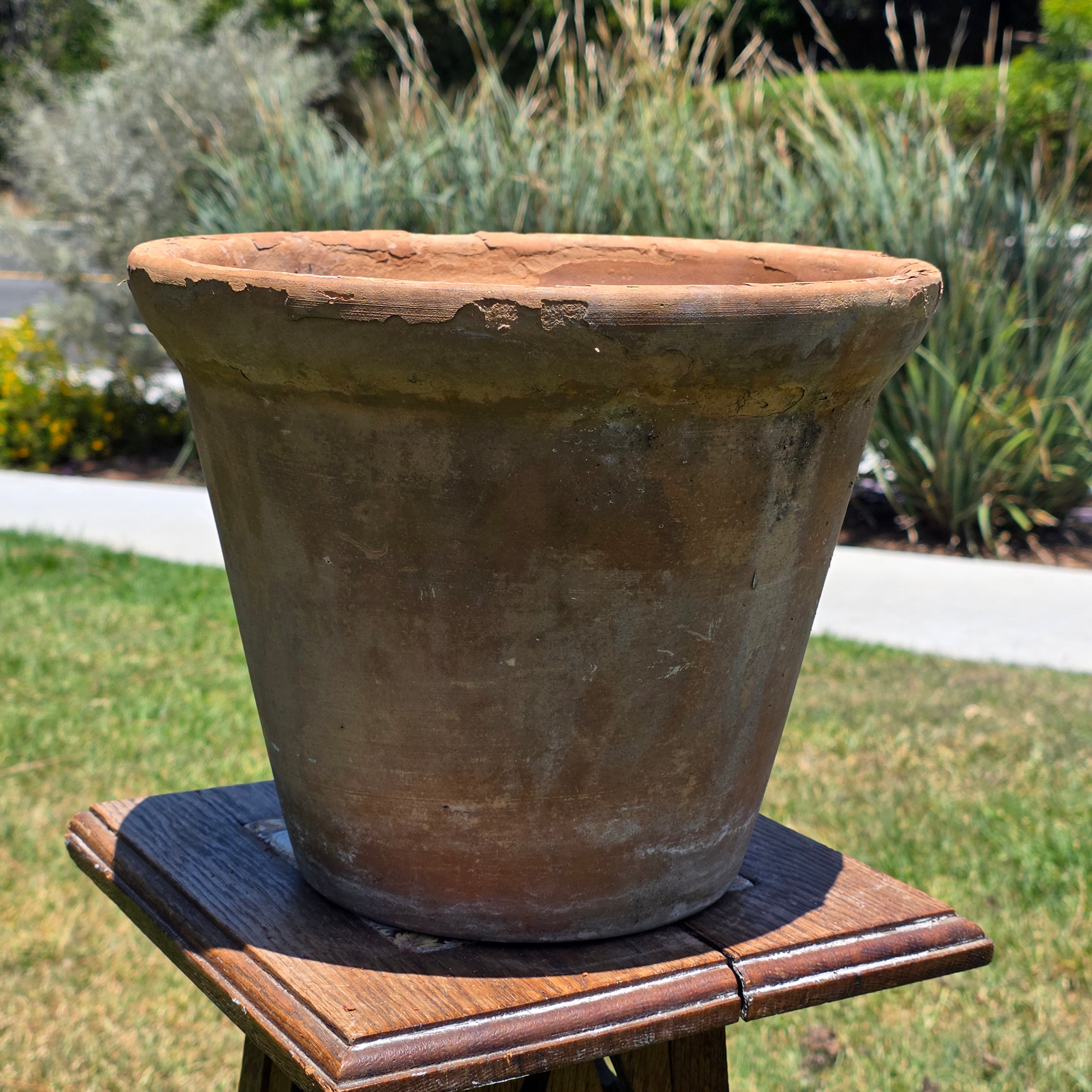 Vintage Large Terracotta Clay Planter Pot Weathered Rustic Shabby Chic Garden