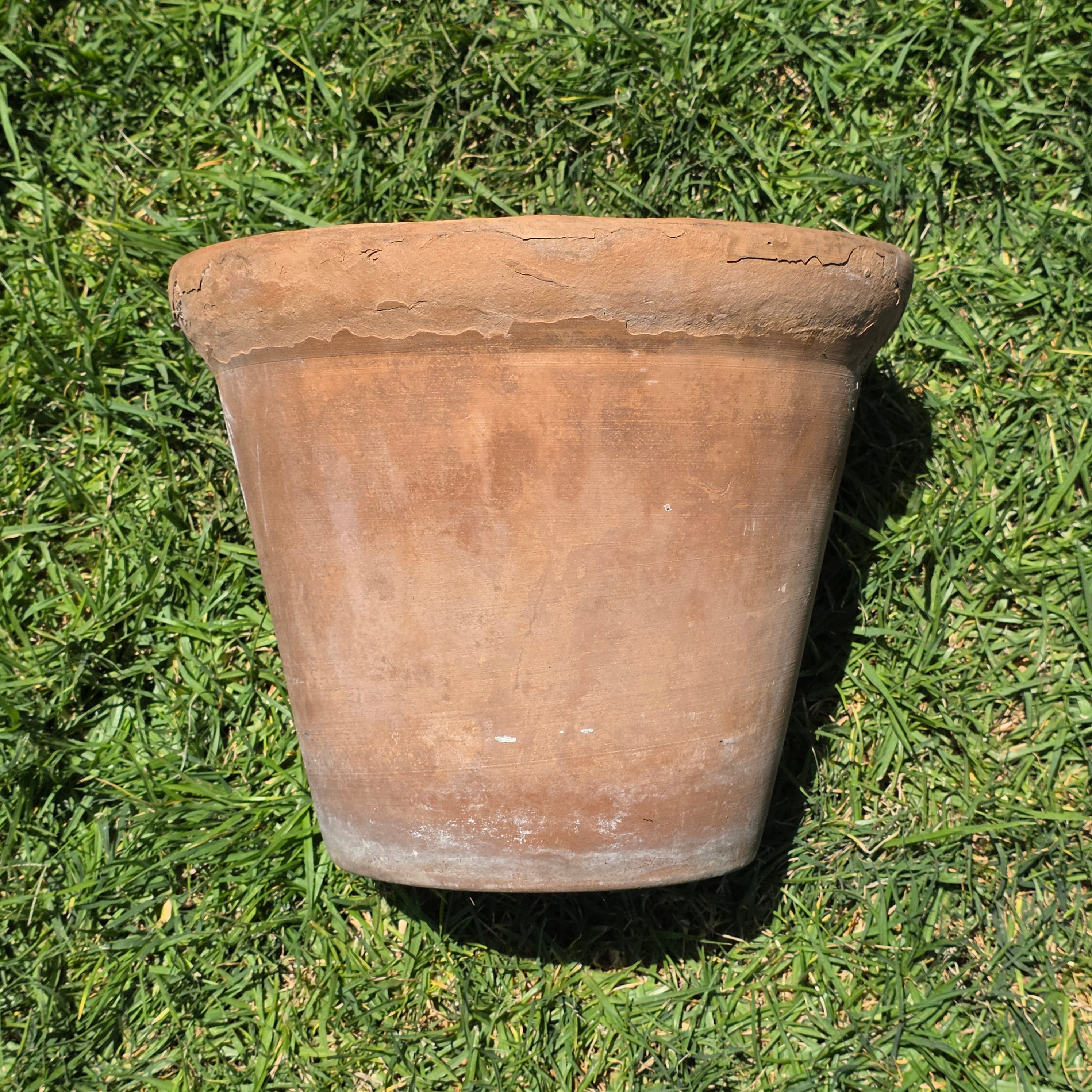 Vintage Large Terracotta Clay Planter Pot Weathered Rustic Shabby Chic Garden
