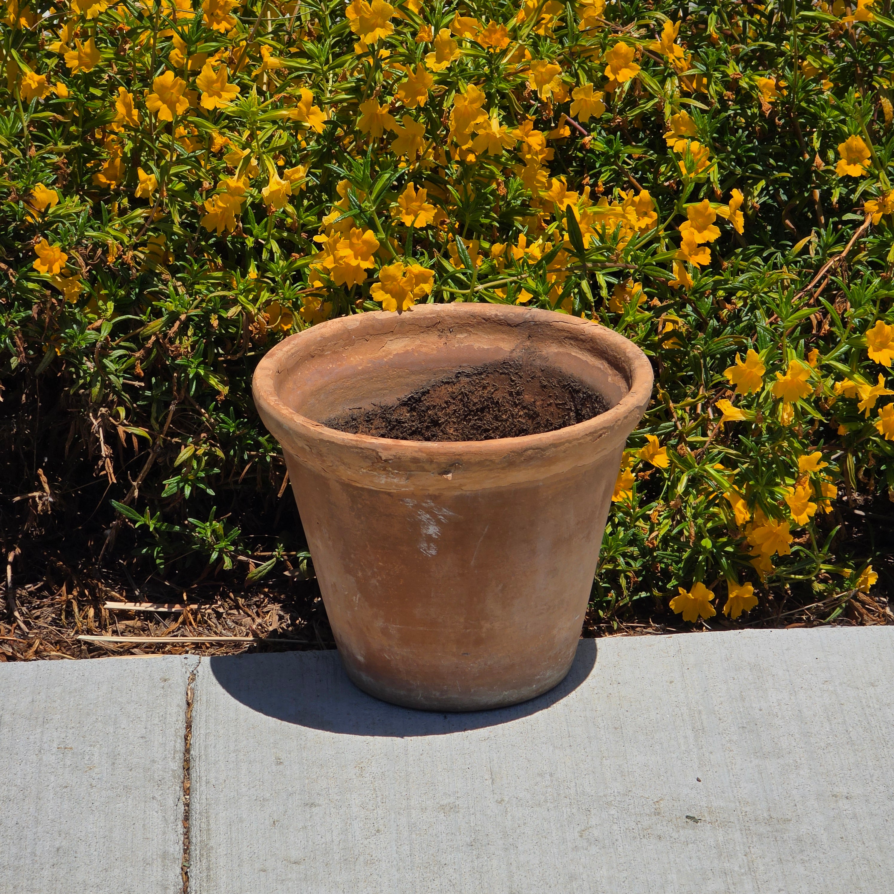 Vintage Large Terracotta Clay Planter Pot Weathered Rustic Shabby Chic Garden