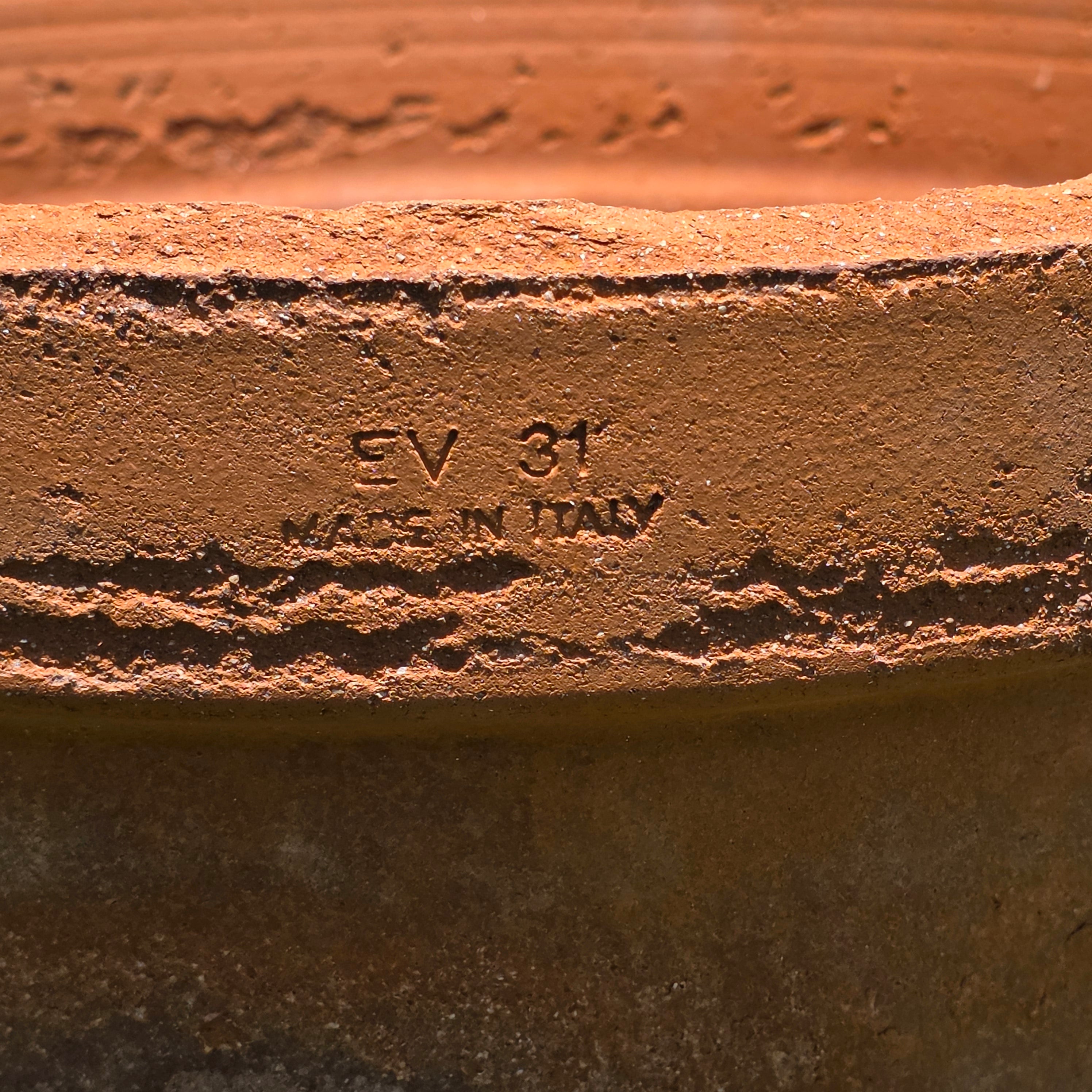 Share Vintage Italian Terracotta Planter Pot Saucer Large EV31 Rustic Shabby Chic