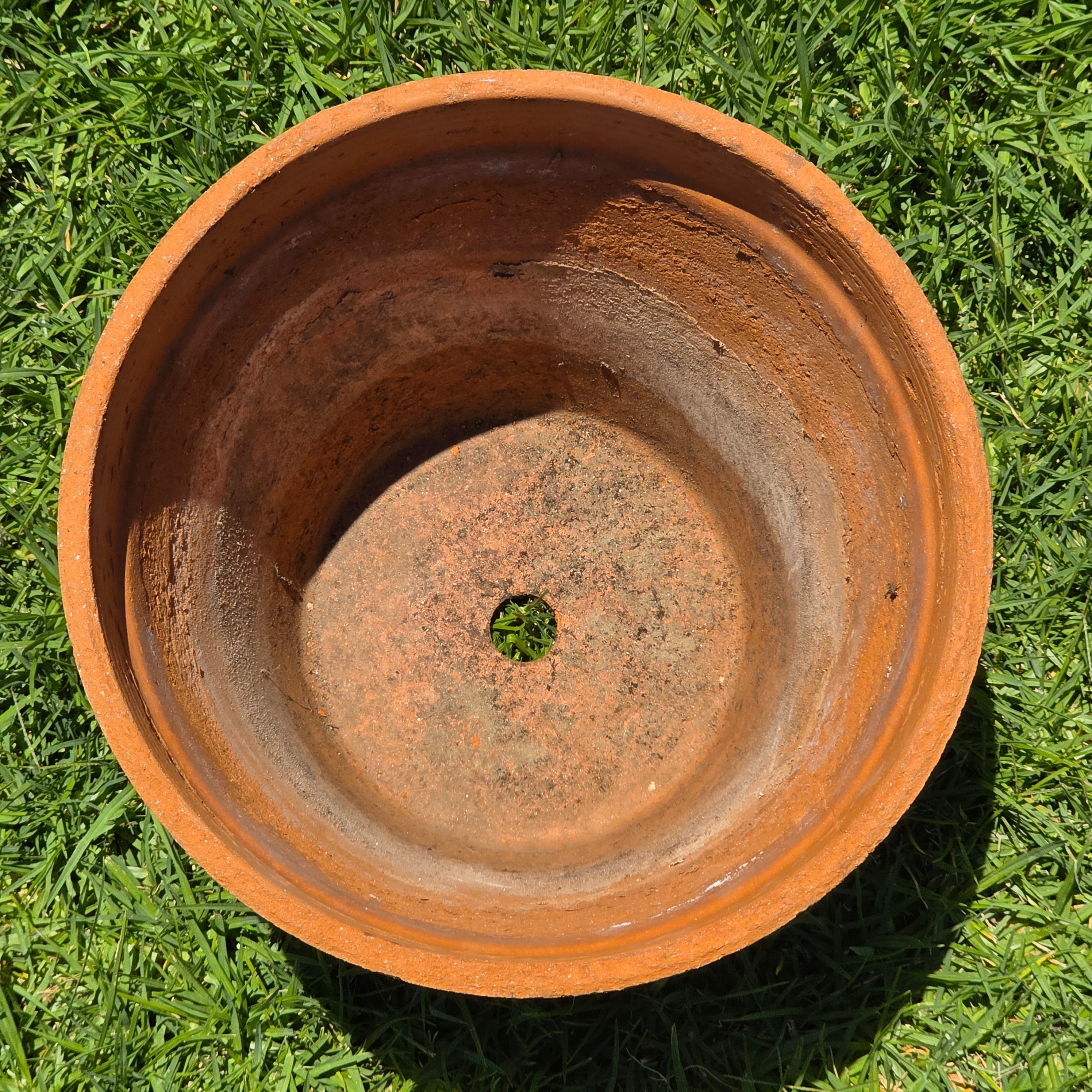 Share Vintage Italian Terracotta Planter Pot Saucer Large EV31 Rustic Shabby Chic