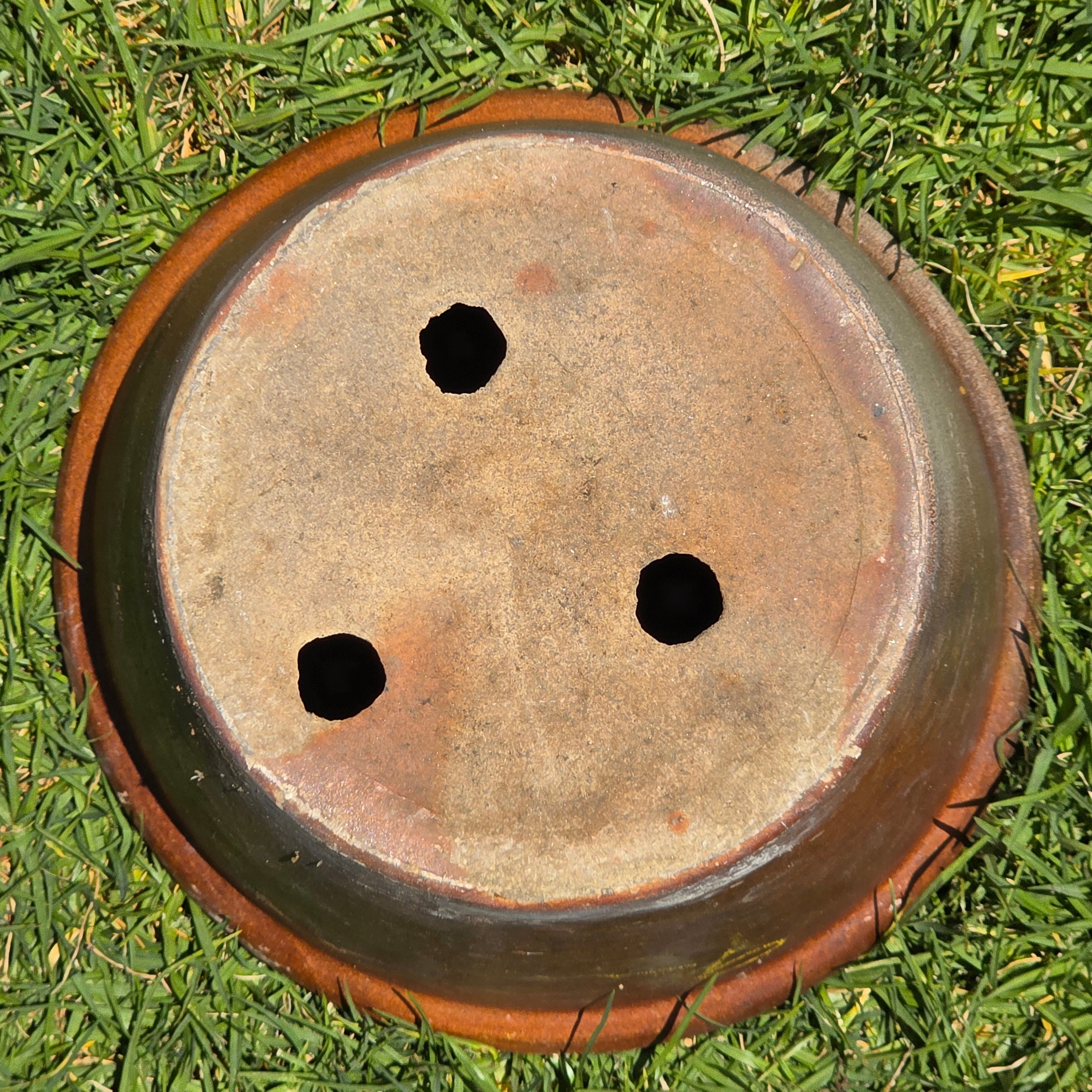 Vintage Stoneware Planter Pot Crock Rustic Brown Farmhouse Glazed Garden 11"