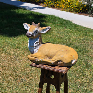 Concrete Deer Fawn Statue Garden Yard Art Ornament