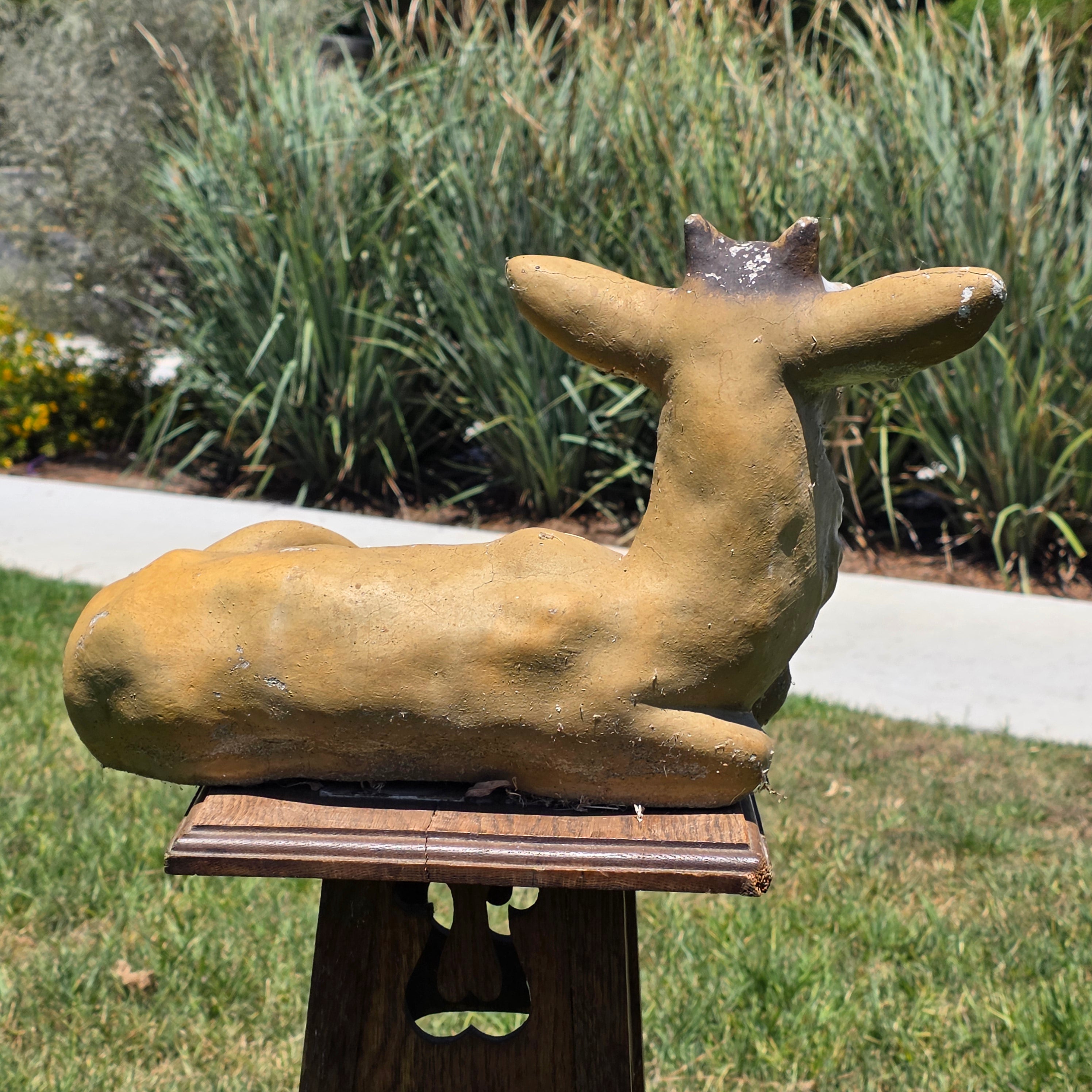 Concrete Deer Fawn Statue Garden Yard Art Ornament